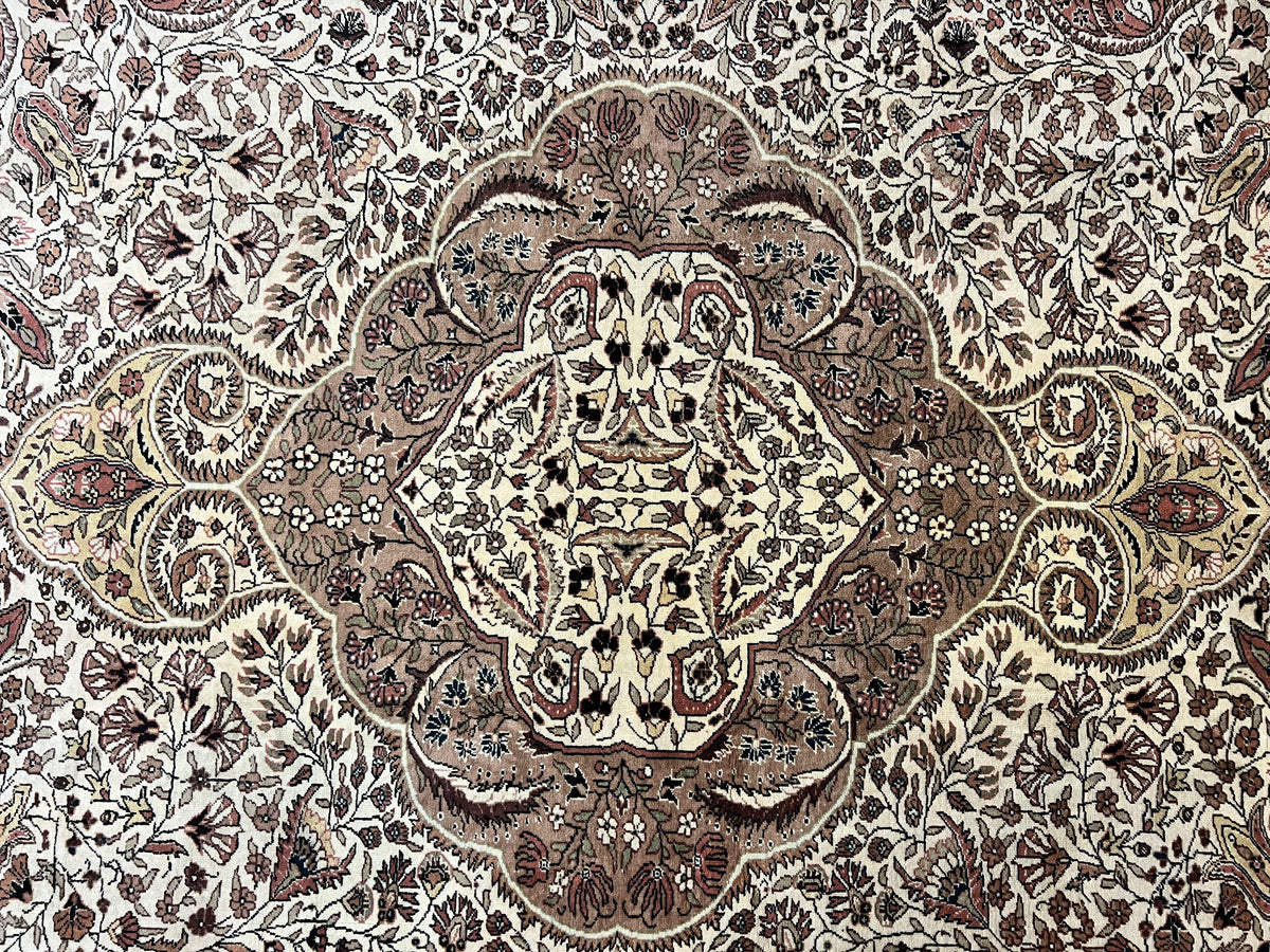 Turkish Sivas Rug 9x12, Handmade Vintage Wool Carpet, Cream Ivory - Jewel Rugs, view 5