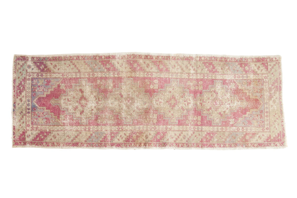 3.5x9.5 Vintage Distressed Oushak Rug Runner