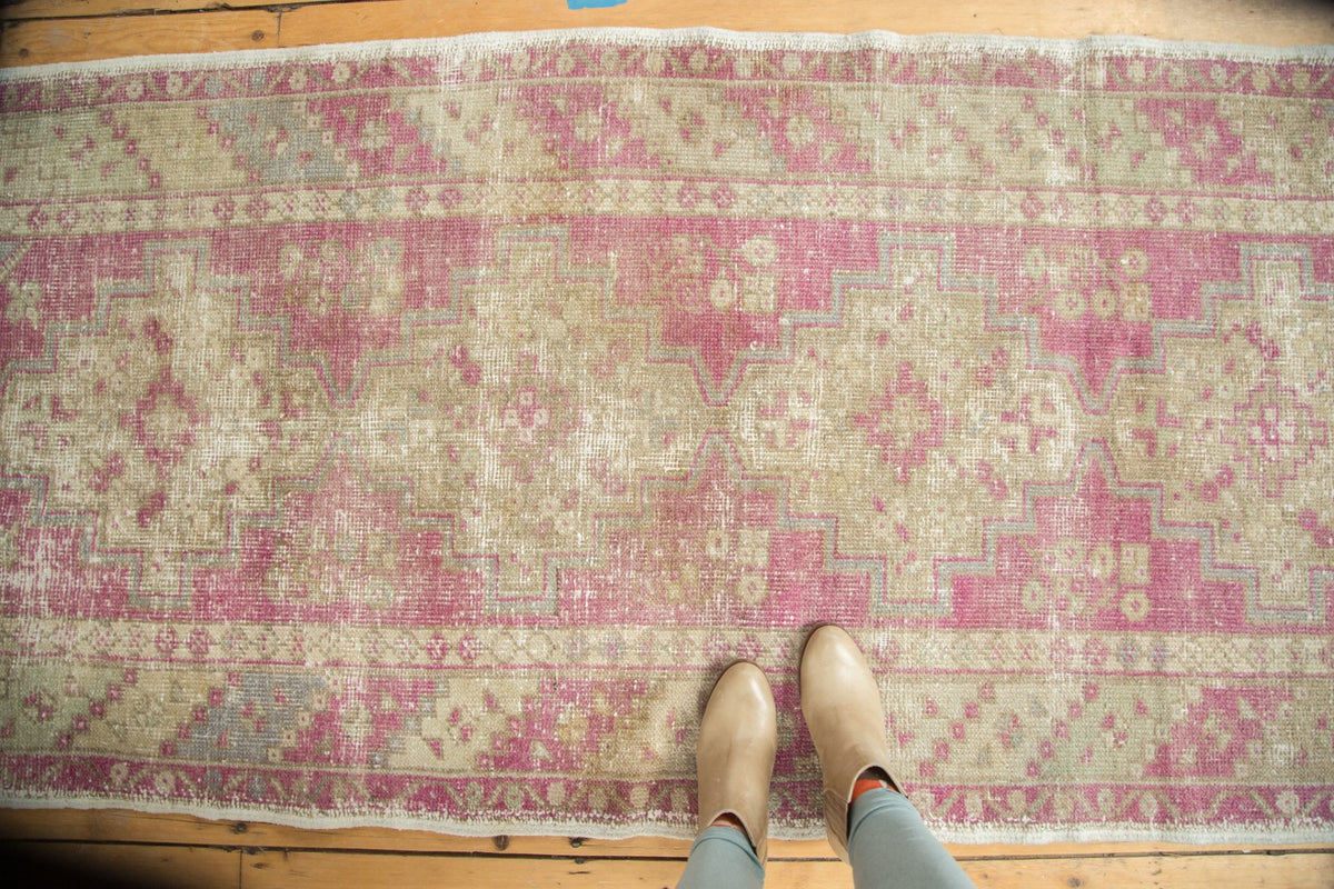 3.5x9.5 Vintage Distressed Oushak Rug Runner