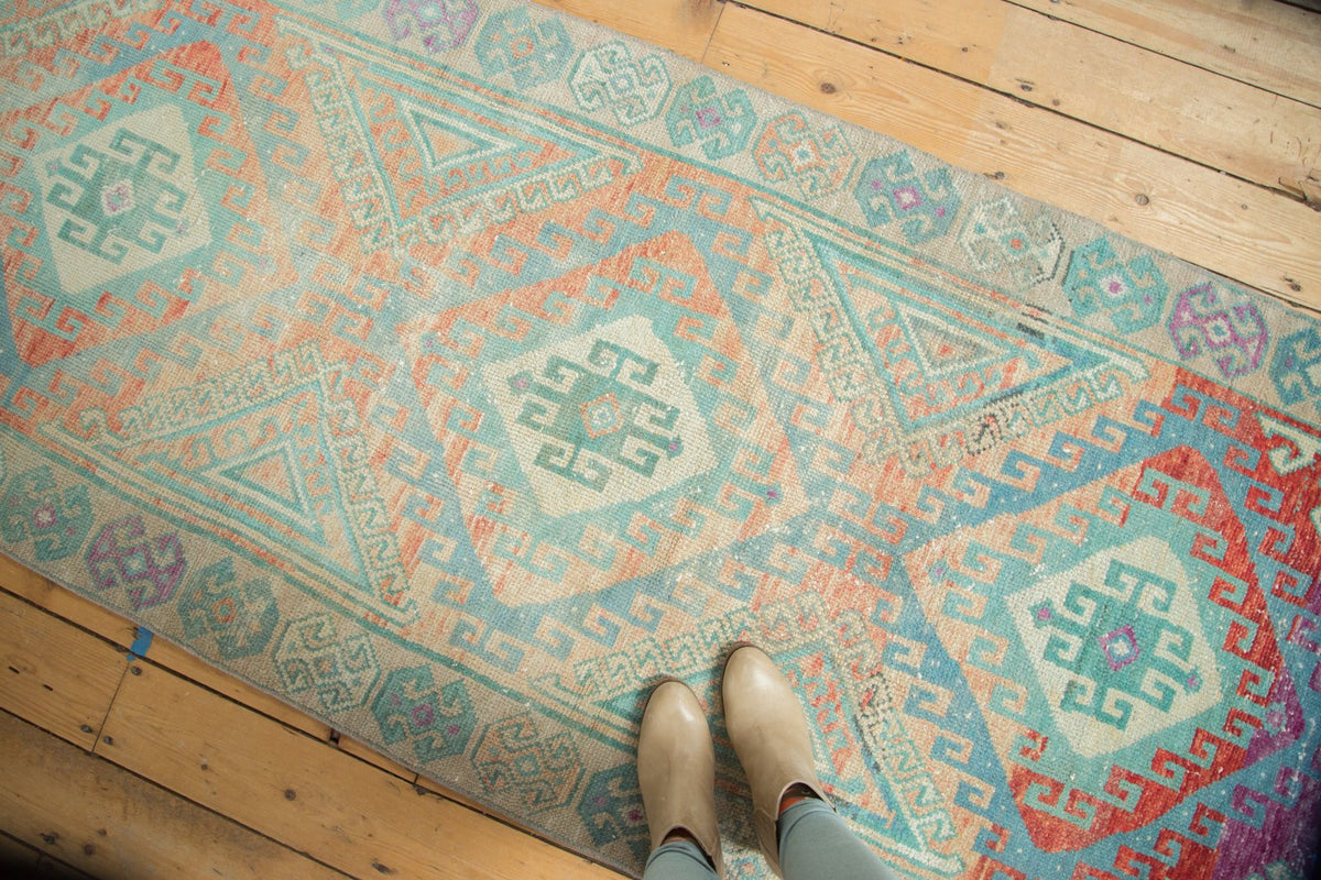 3.5x10.5 Vintage Distressed Oushak Rug Runner