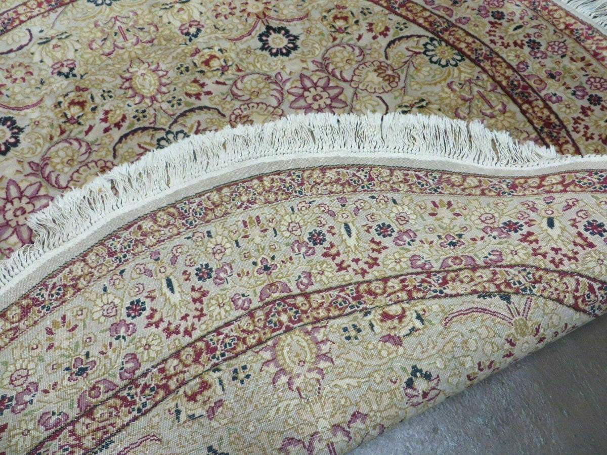 6' Handmade Fine Indian Wool Rug Carpet Round Silk Accent Beauty - Jewel Rugs, view 10