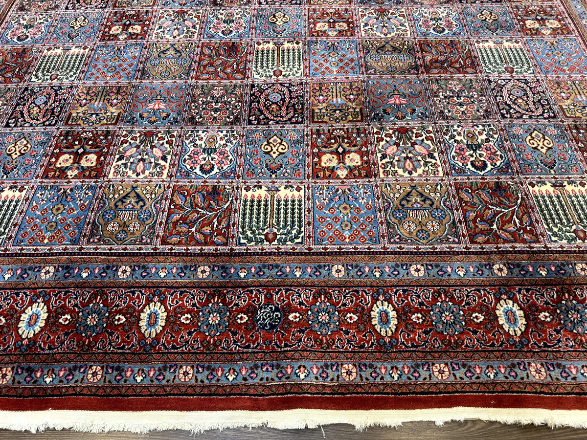Wonderful Persian Qum Rug 10x13, Panel Design, Fine 260 KPSI, Signed, Red Multicolor - Jewel Rugs, view 8