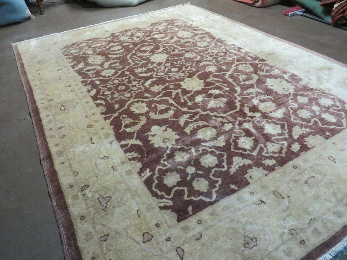 7' X 10' Vintage Fine Handmade Pakistan Peshawar Chobi Floral Wool Rug Vegy Dye - Jewel Rugs, view 3