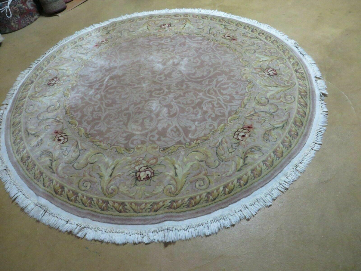 6' X 6' Round Handmade Fine Chinese Floral Oriental Silk Wool Rug Carpet Nice - Jewel Rugs, view 2