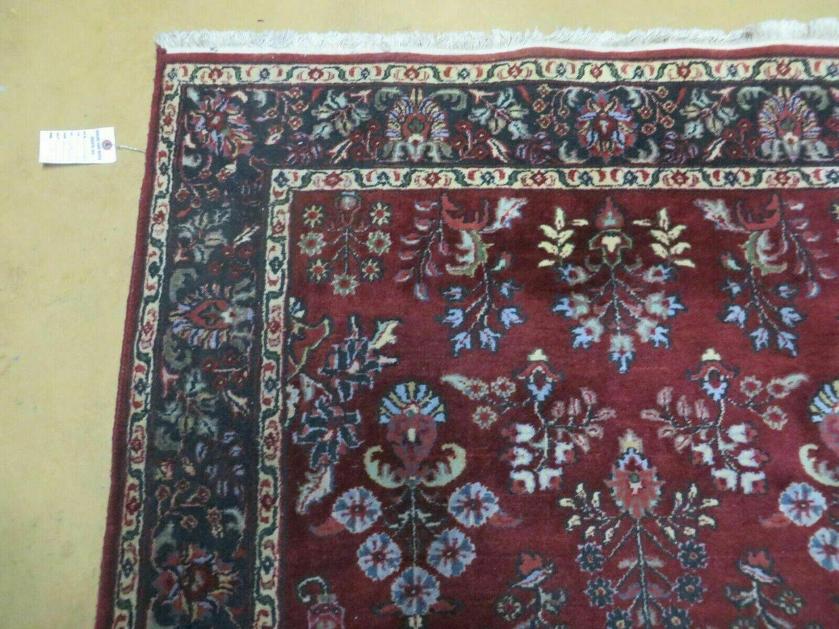 4' X 6' Vintage Handmade Fine India Jaipur Floral Oriental Wool Rug Red Nice - Jewel Rugs, view 6