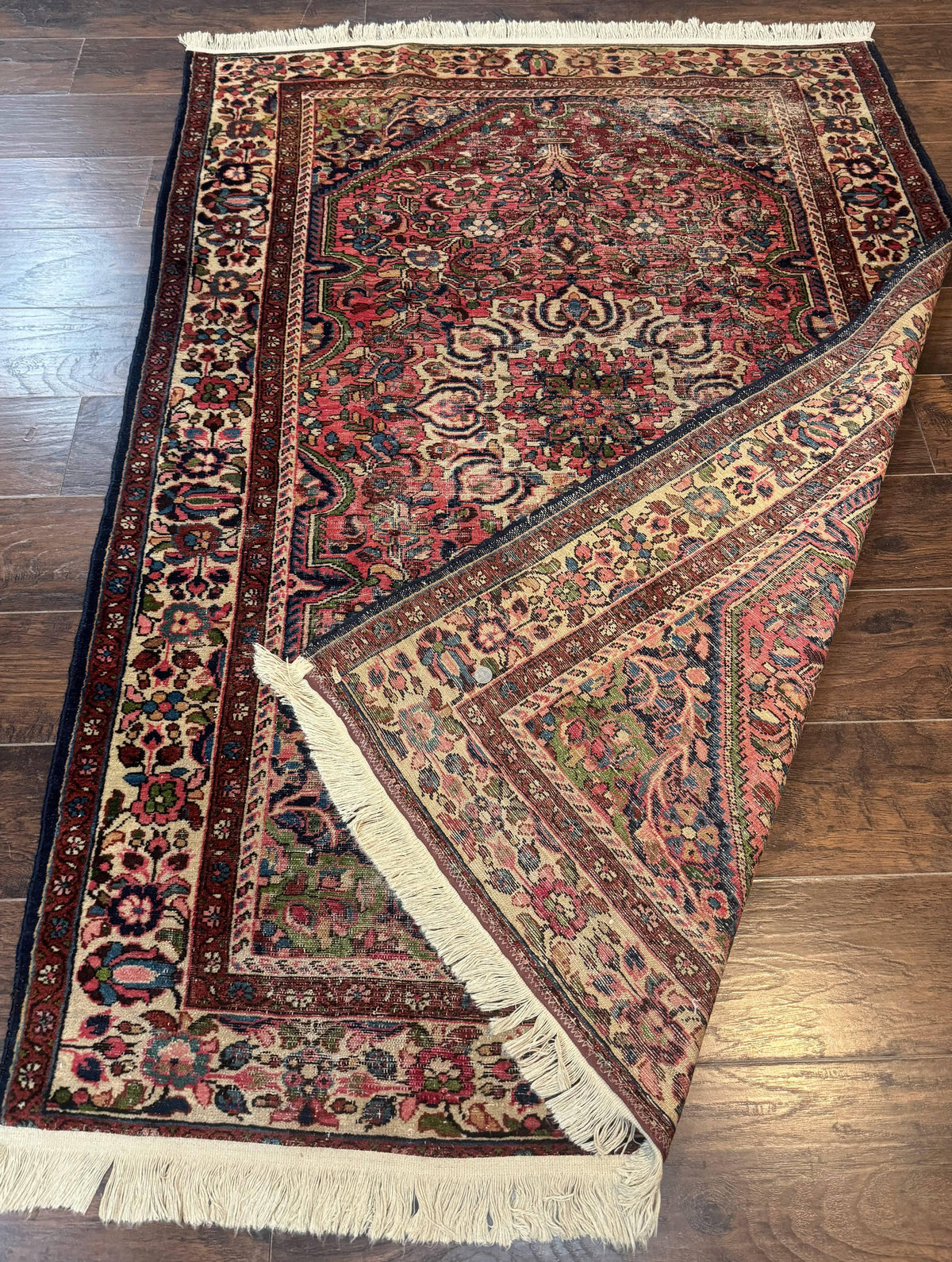 Antique Persian Malayer Rug 4'7" x 6'6" – 1920s Tribal Red Wool Carpet - Jewel Rugs, view 11