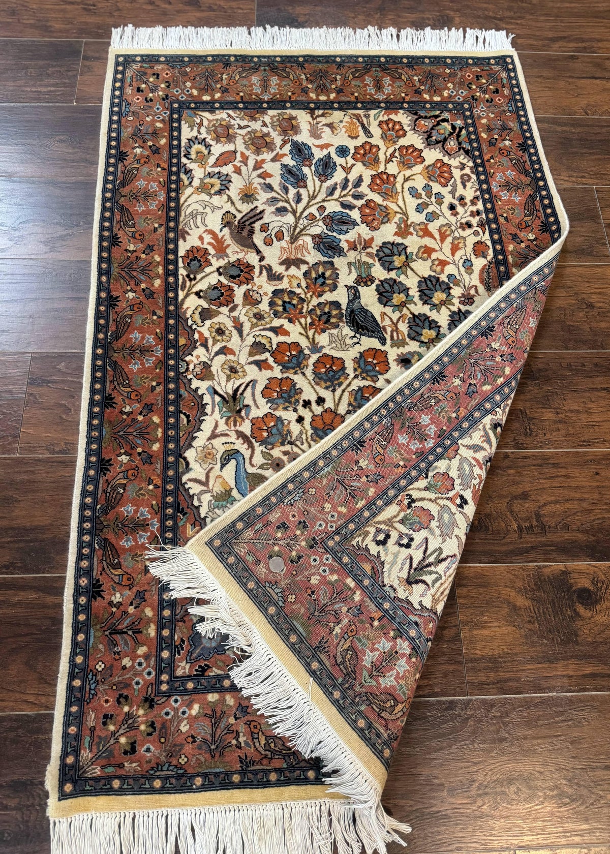 Small Pak Persian Rug 3x5, Peacock Birds Floral - Jewel Rugs, view 12