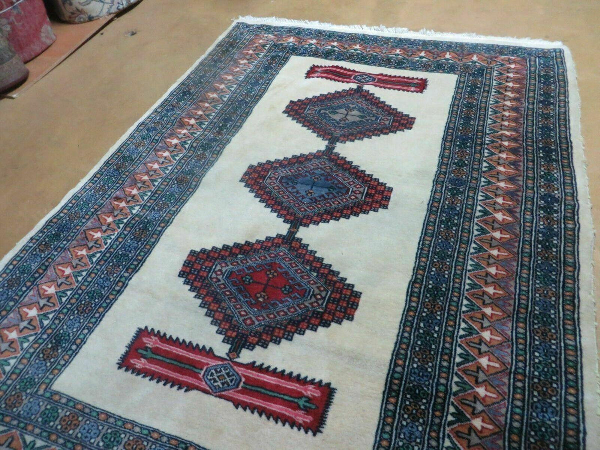 4' X 6' Vintage Handmade Bokhara Turkoman Pakistan Wool Rug Carpet Nice - Jewel Rugs, view 12
