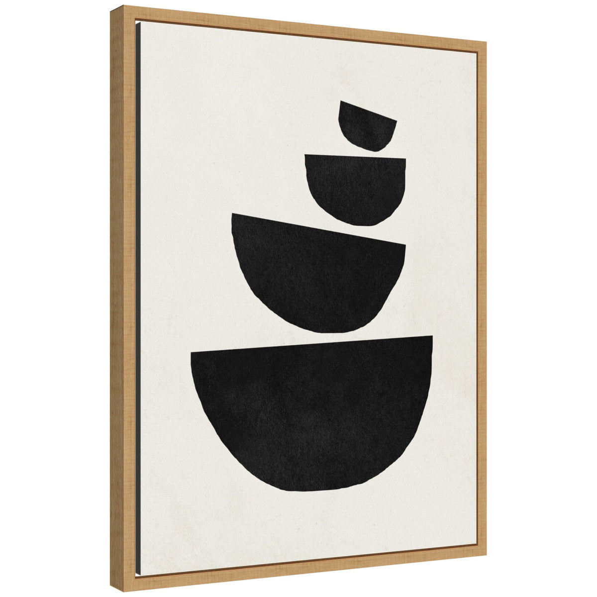 Sylvie Black Geometric Abstract 1 Framed Canvas by July Art Prints