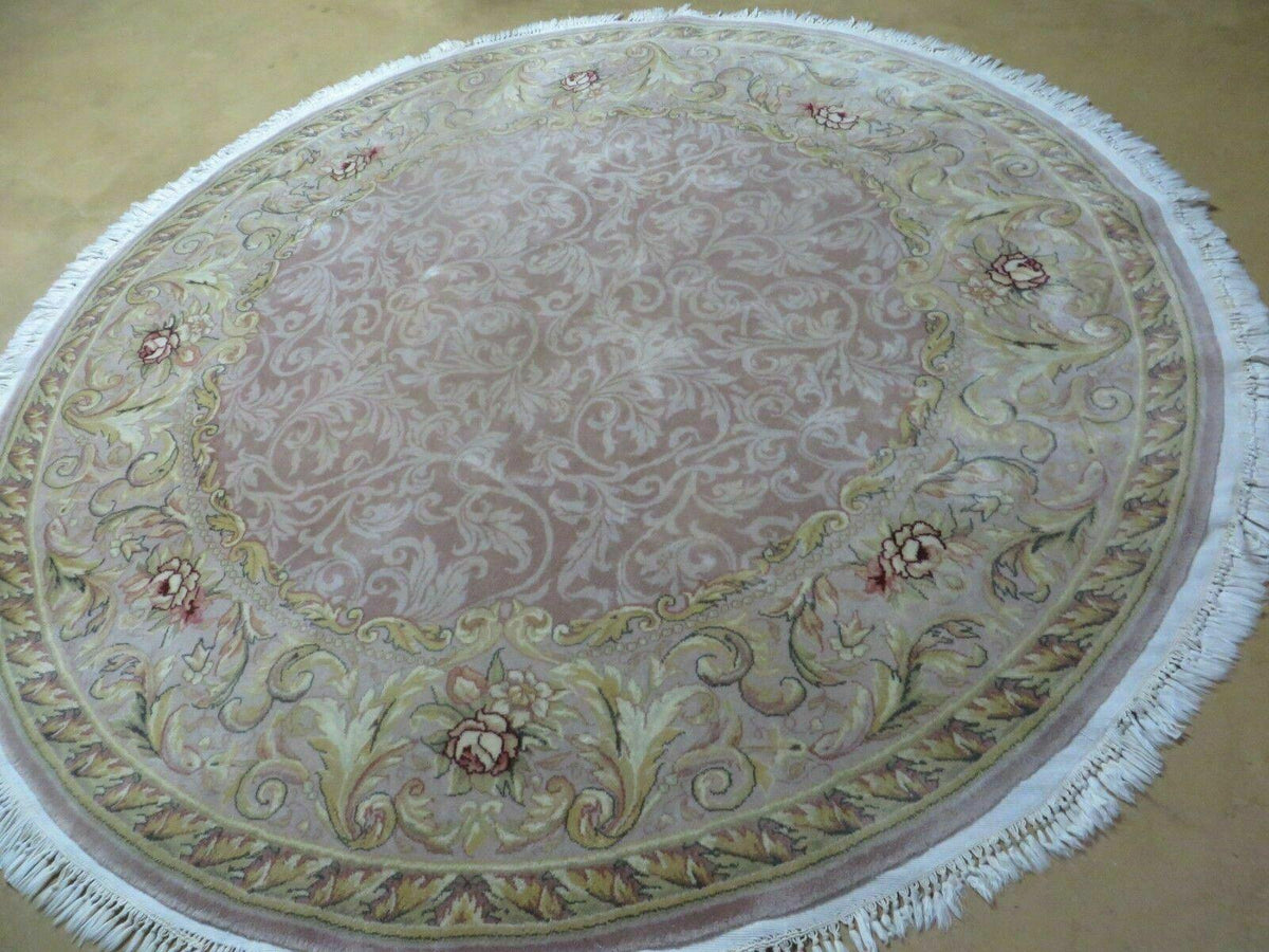 6' X 6' Round Handmade Fine Chinese Floral Oriental Silk Wool Rug Carpet Nice - Jewel Rugs, view 11