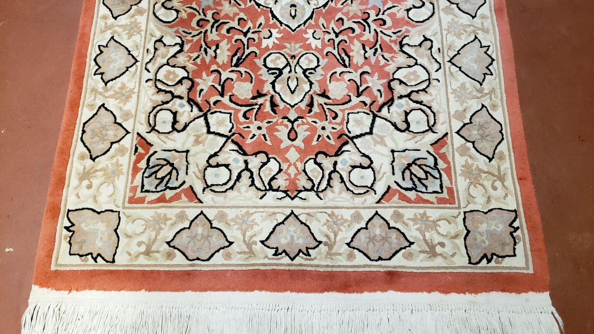 3x5 Red Chinese Plush Rug, Hand Knotted Soft Wool Carpet, Medallion Rug, Fine Vintage Rug, 120 Line, Small Area Rug - Jewel Rugs, view 7