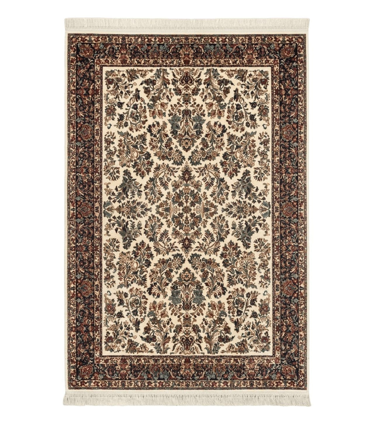 Karastan Rug 5.9 x 9, Ivory Sarouk #760, Wool Vintage Original Collection 700 Series - Jewel Rugs