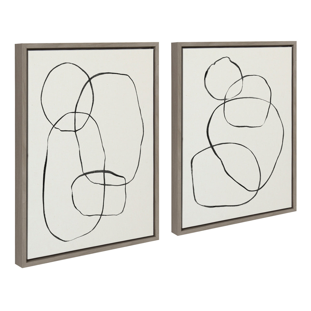 Sylvie Going in Circles Framed Textured Canvas Set by Teju Reval
