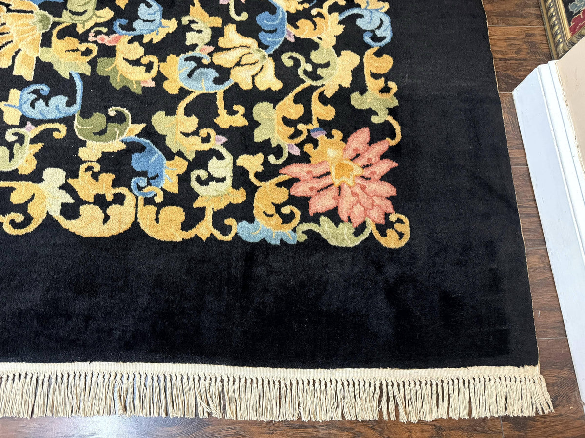 Antique Chinese Peking Rug 12.6 x 14.9, Palace Size Asian Oriental Carpet, Art Deco Rug, Rare - Jewel Rugs, view 10