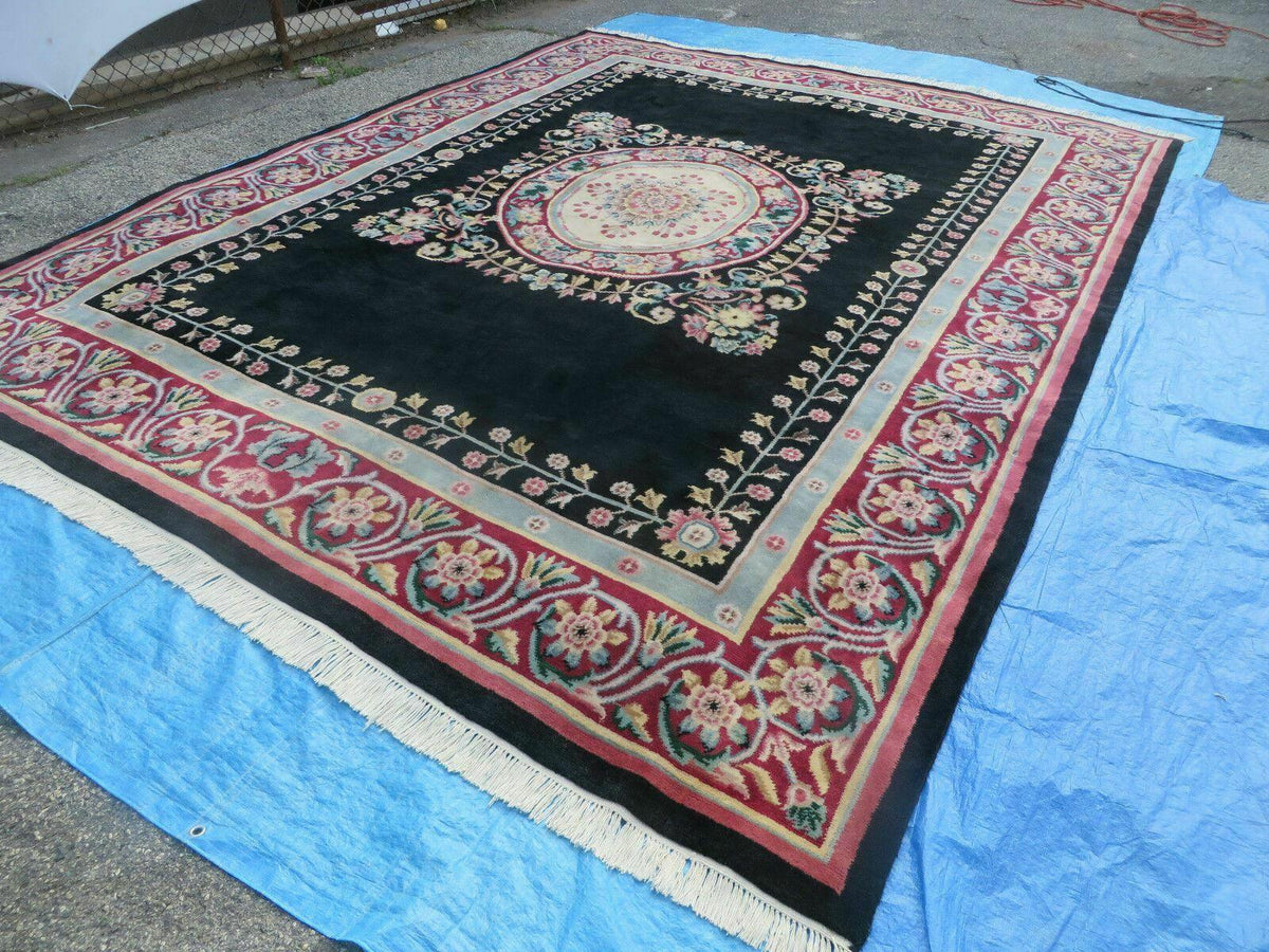 9' X 12' Decorative Chinese Aubusson Hand Knotted Pile Wool Rug Black Nice - Jewel Rugs, view 3