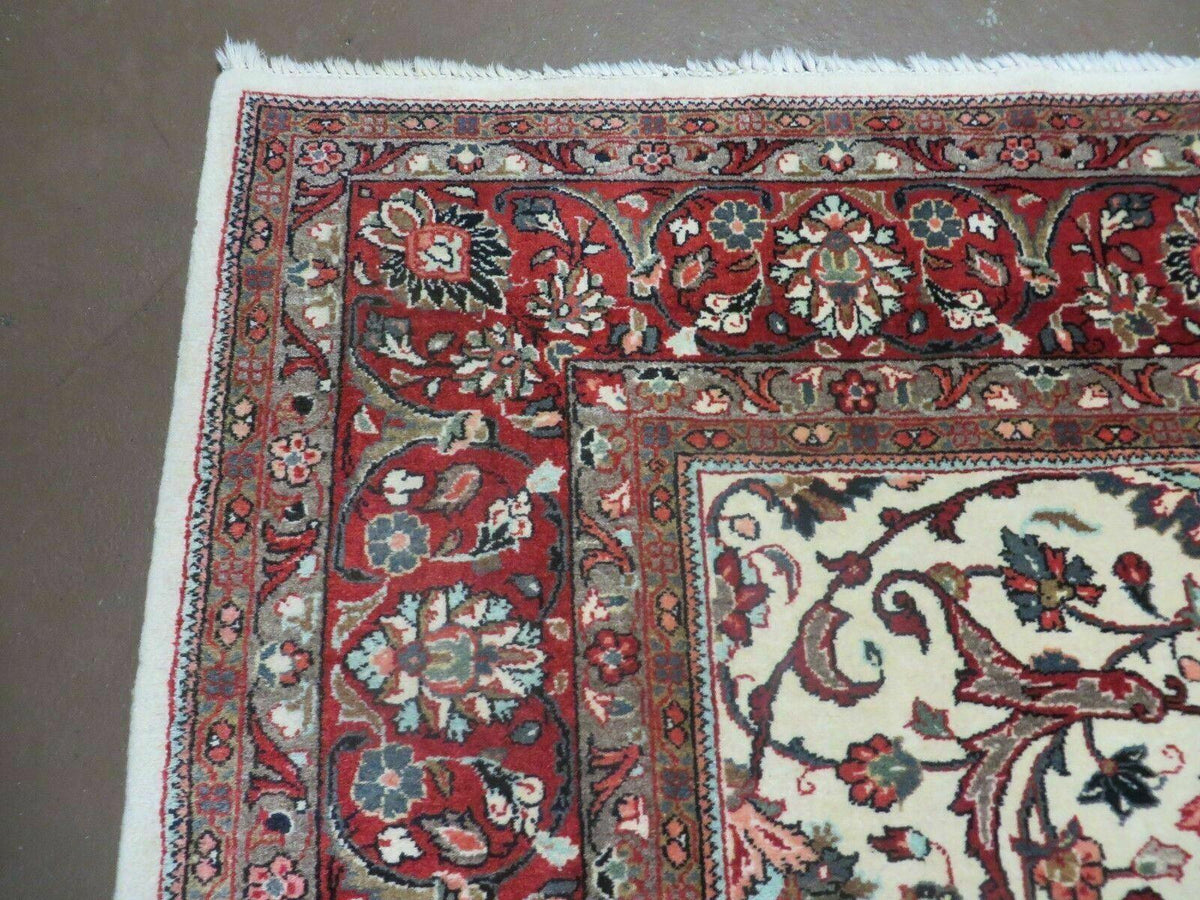 7' X 10' Vintage Handmade India Floral Oriental Wool Rug Hand knotted Carpet - Jewel Rugs, view 6