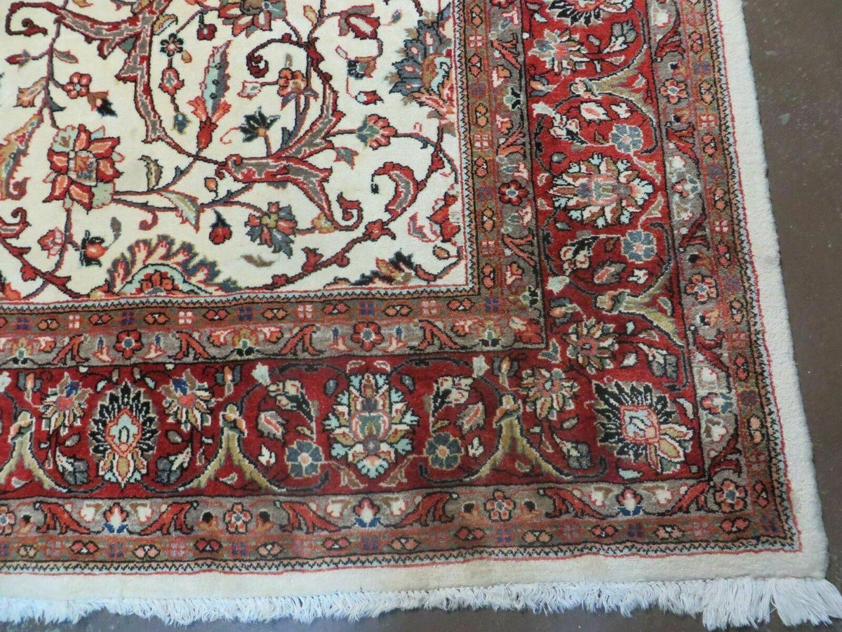 7' X 10' Vintage Handmade India Floral Oriental Wool Rug Hand knotted Carpet - Jewel Rugs, view 9