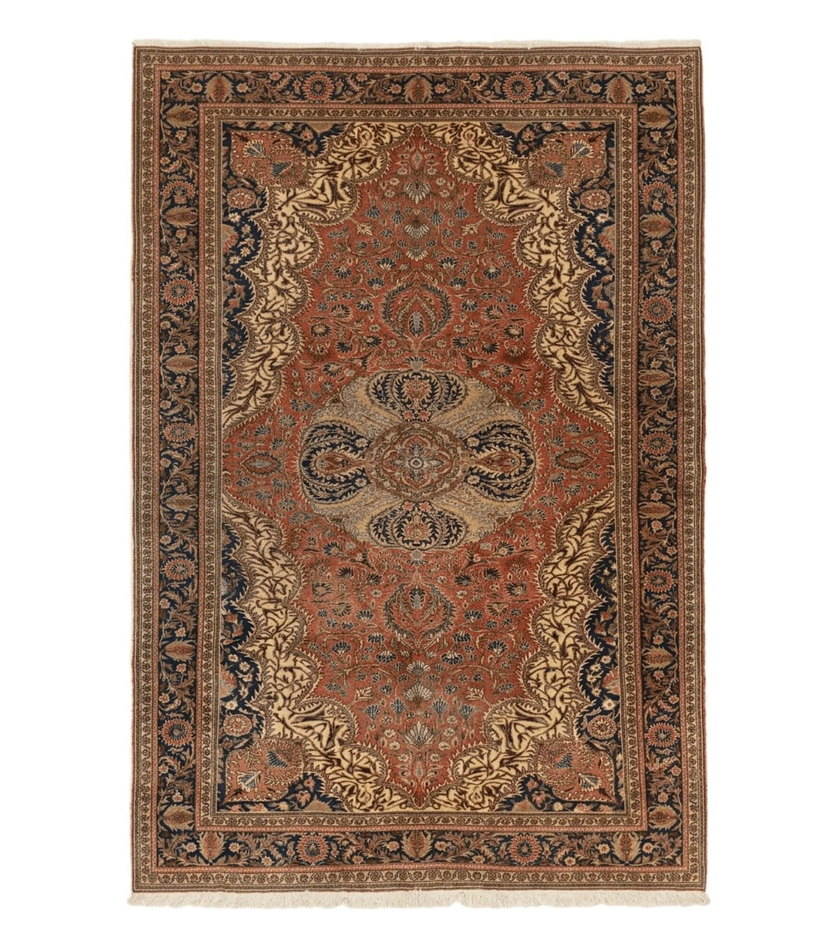 Turkish Kayseri Rug 6x10, Antique Turkish Carpet, Floral Medallion, Oriental Carpet, Red - Jewel Rugs