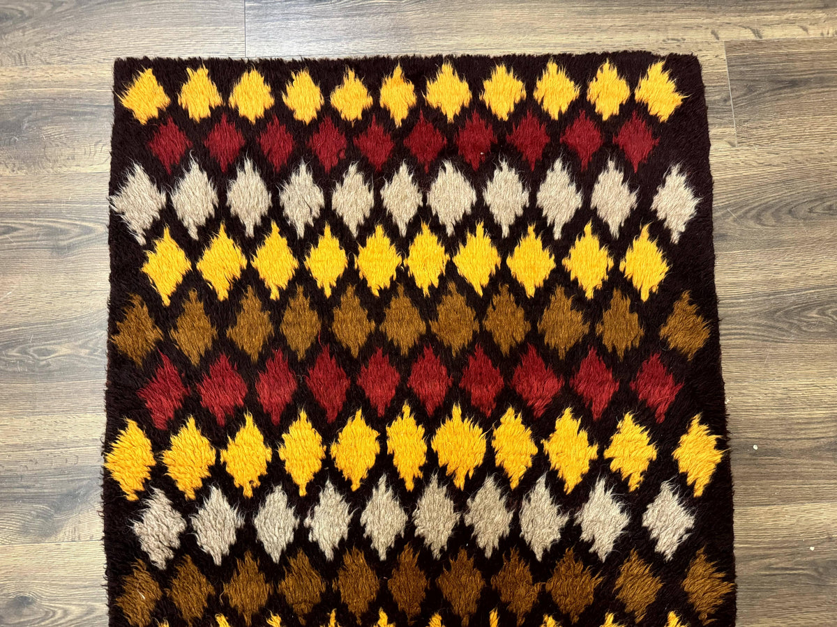 Shaggy Balouch Rug 3x4, Tribal Rug, Afghan Rug, Brown, Multicolor - Jewel Rugs, view 4