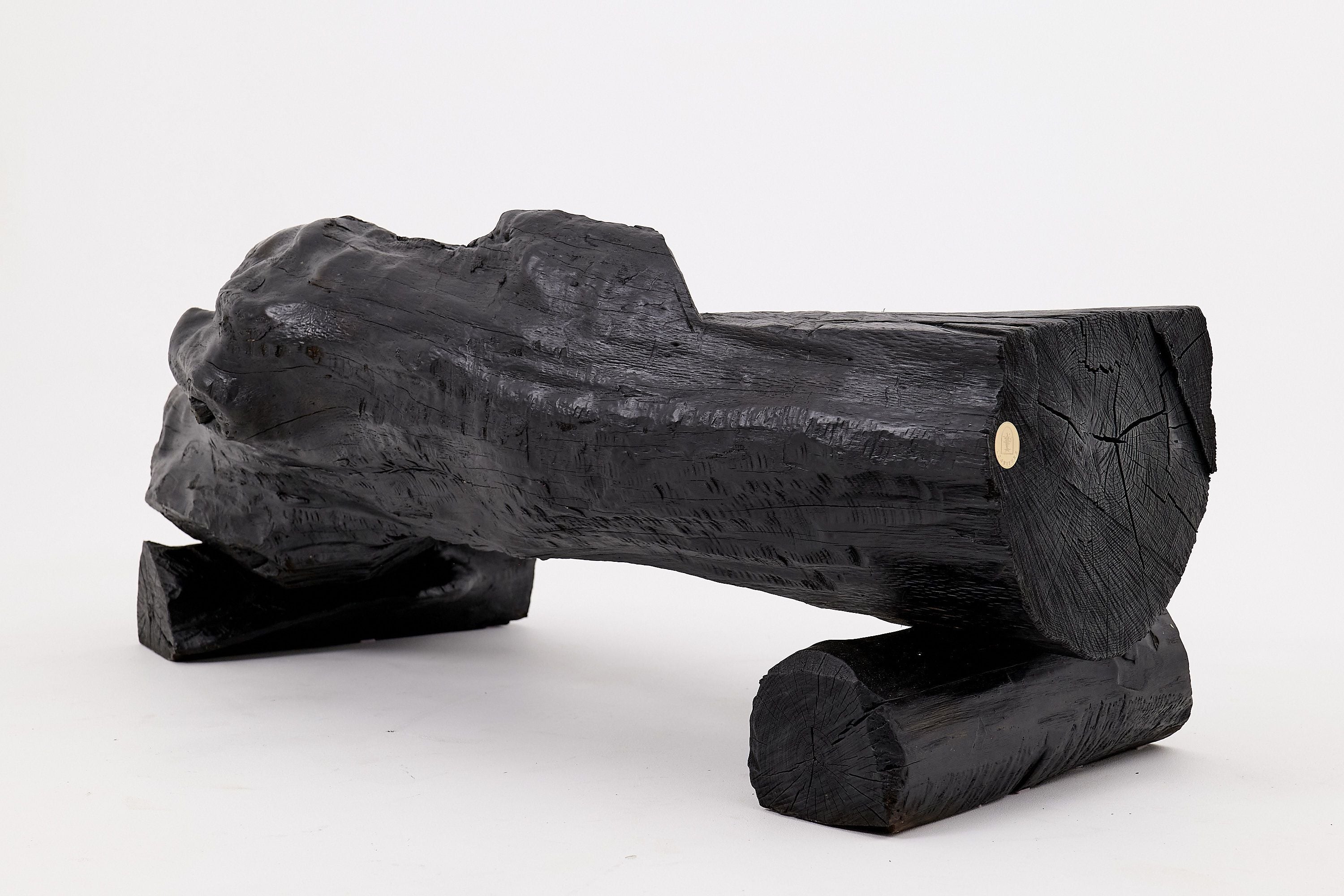 Charred Solid Wood Bench by Logniture