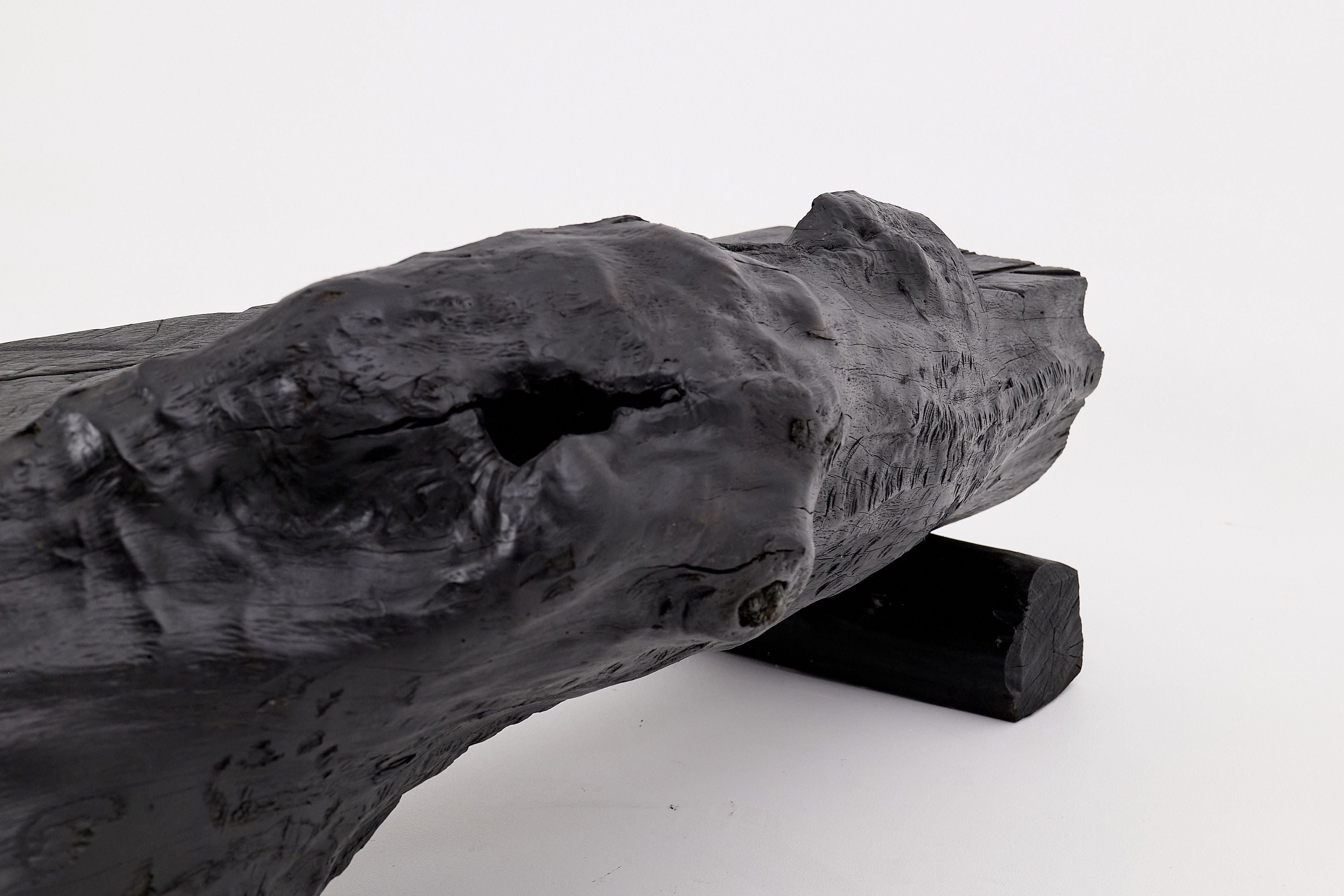 Charred Solid Wood Bench by Logniture