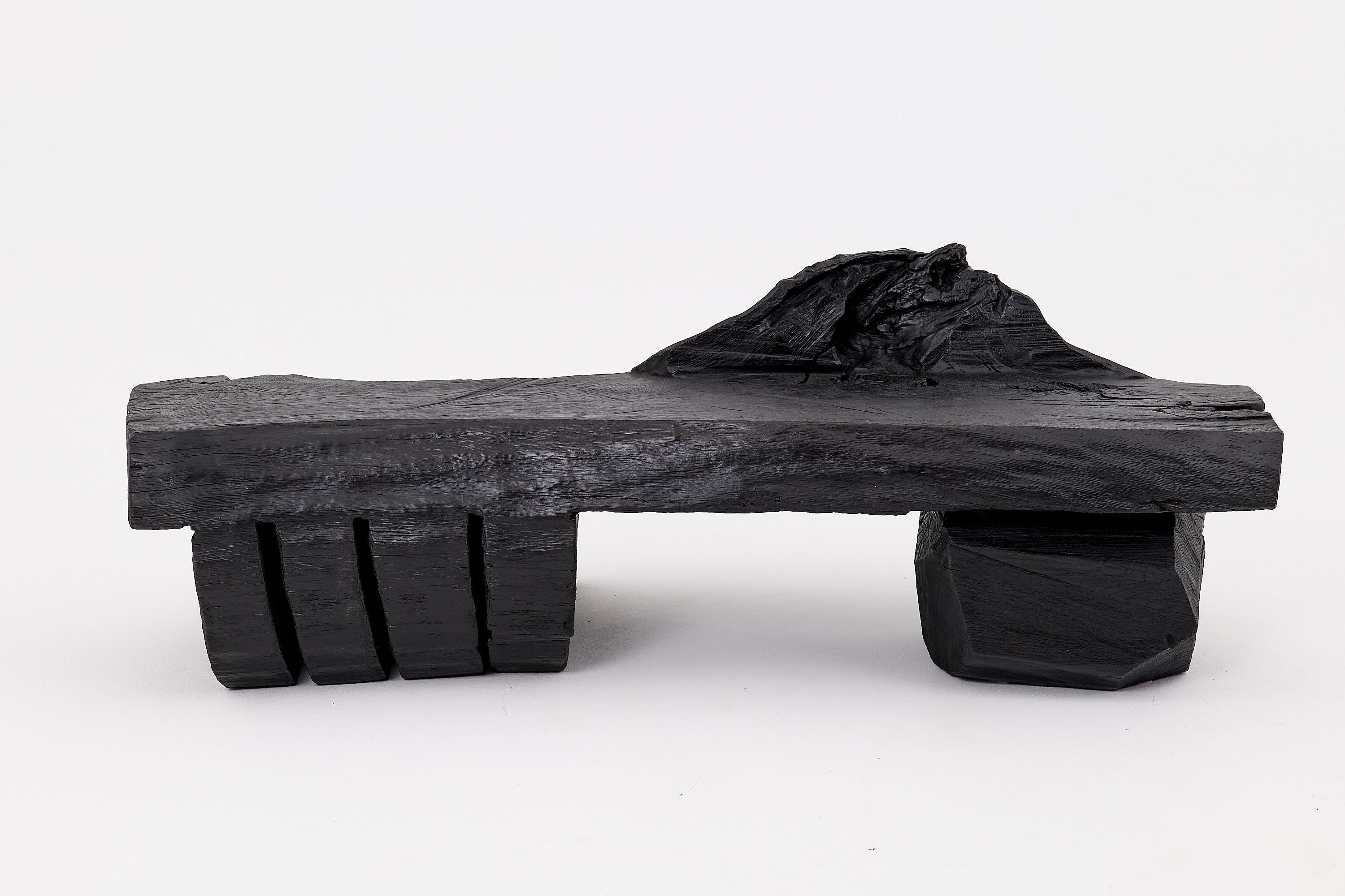 Charred Solid Wood Bench by Logniture �����������������ï¿