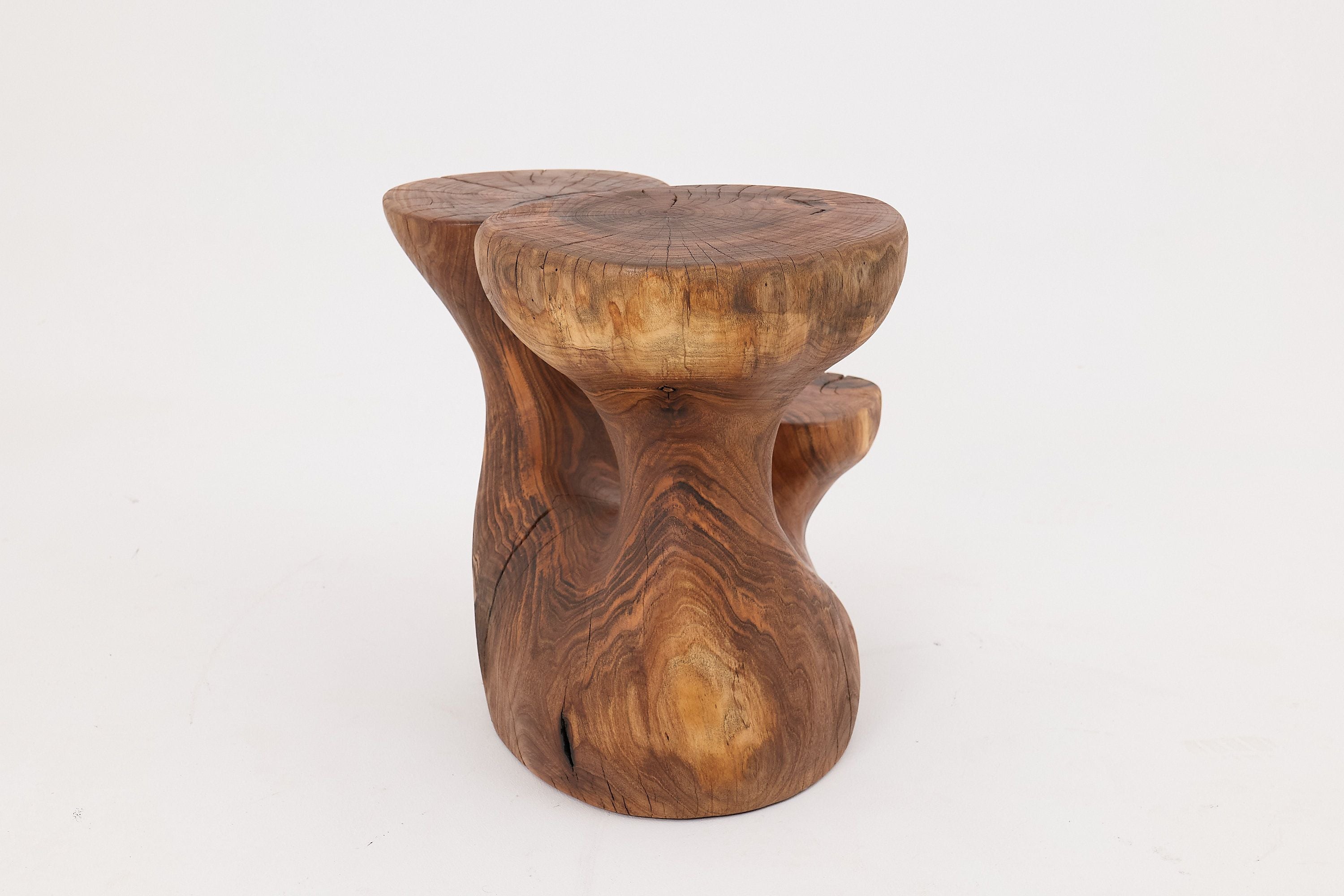 Walnut Solid Wood Sculptural Side Table, Original Contemporary Design - image 11