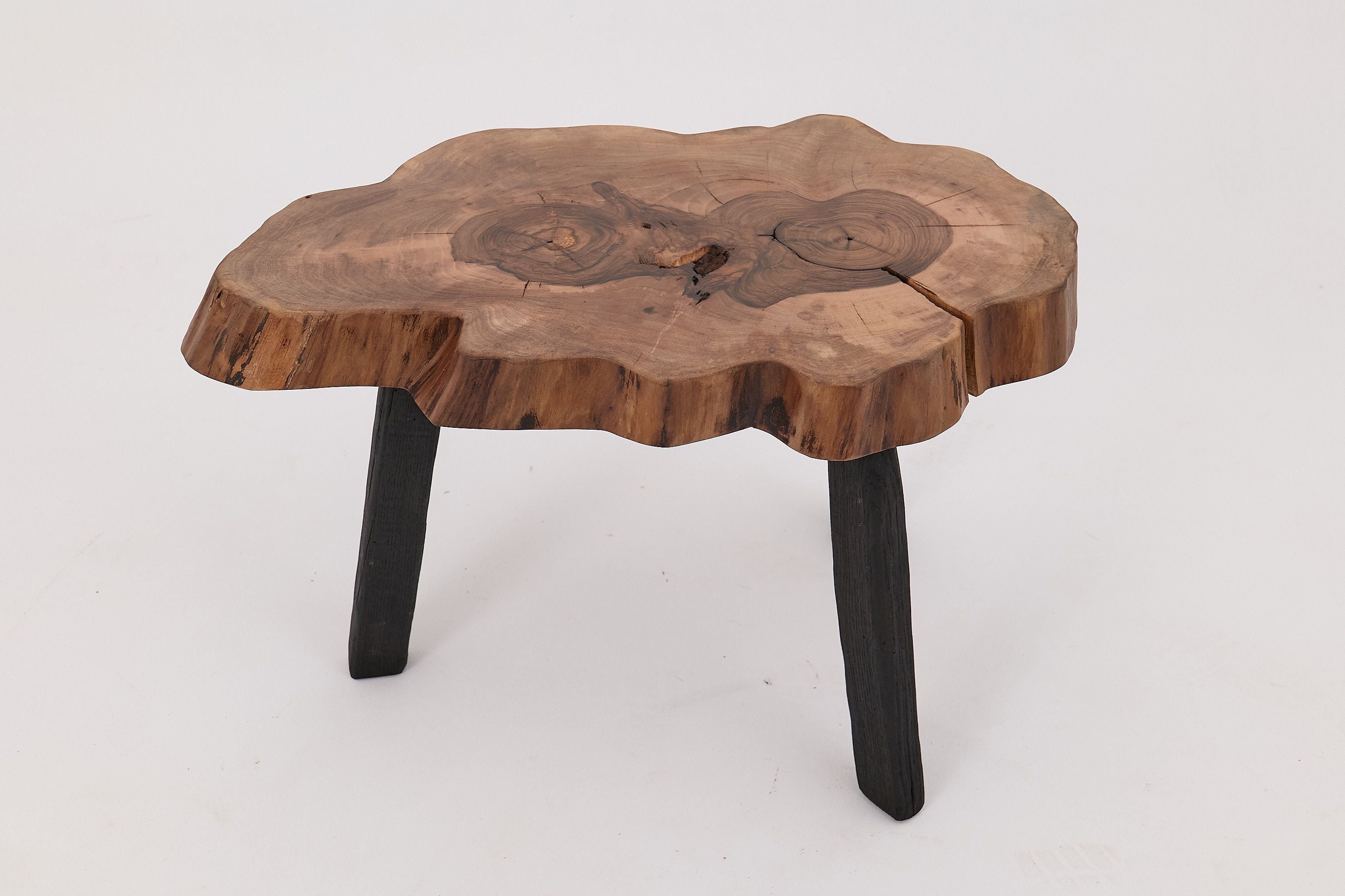 Rustic Sculptural Coffee Table, Walnut & Burnt Black Oak, Unique - image 7