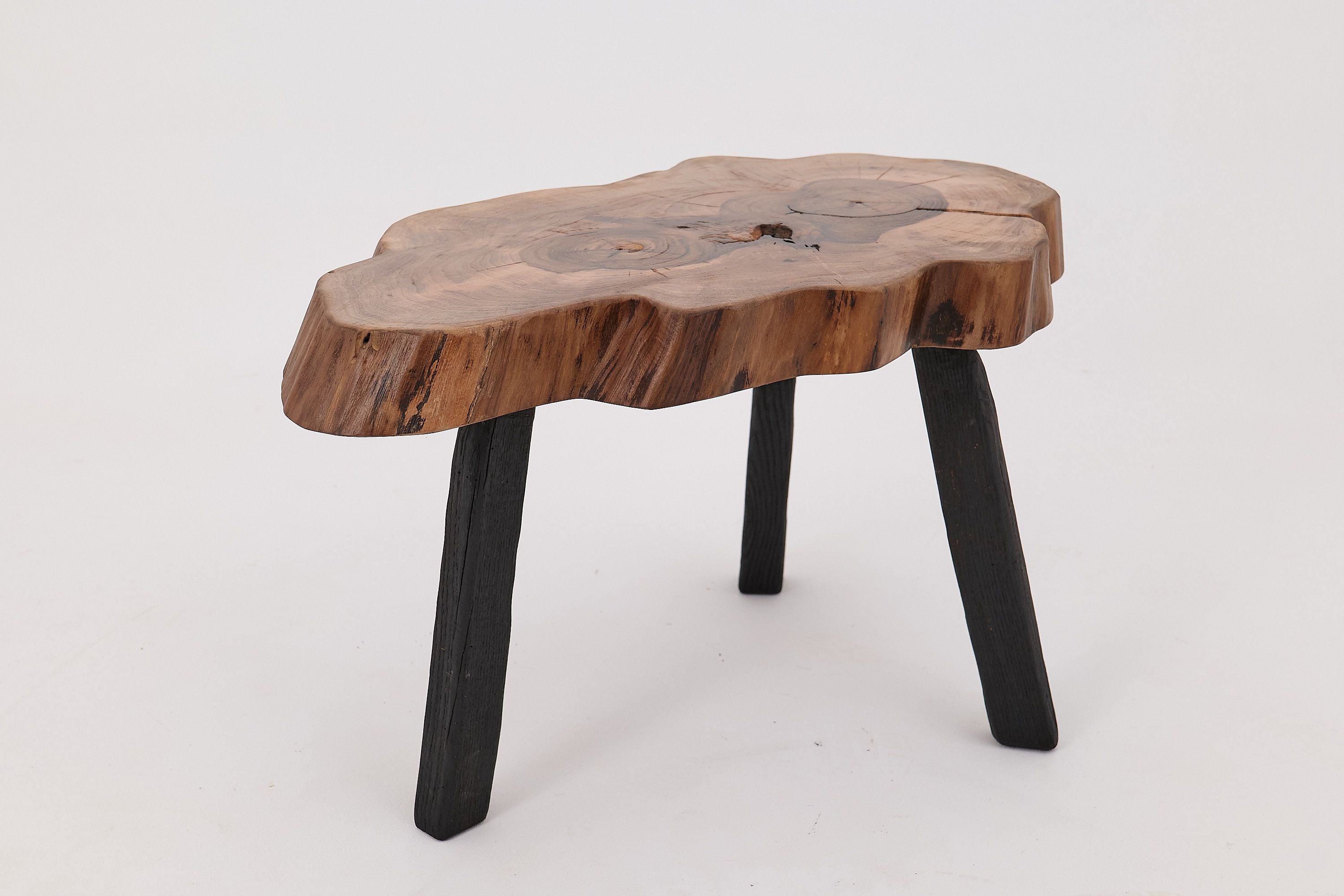 Rustic Sculptural Coffee Table, Walnut & Burnt Black Oak, Unique - image 5