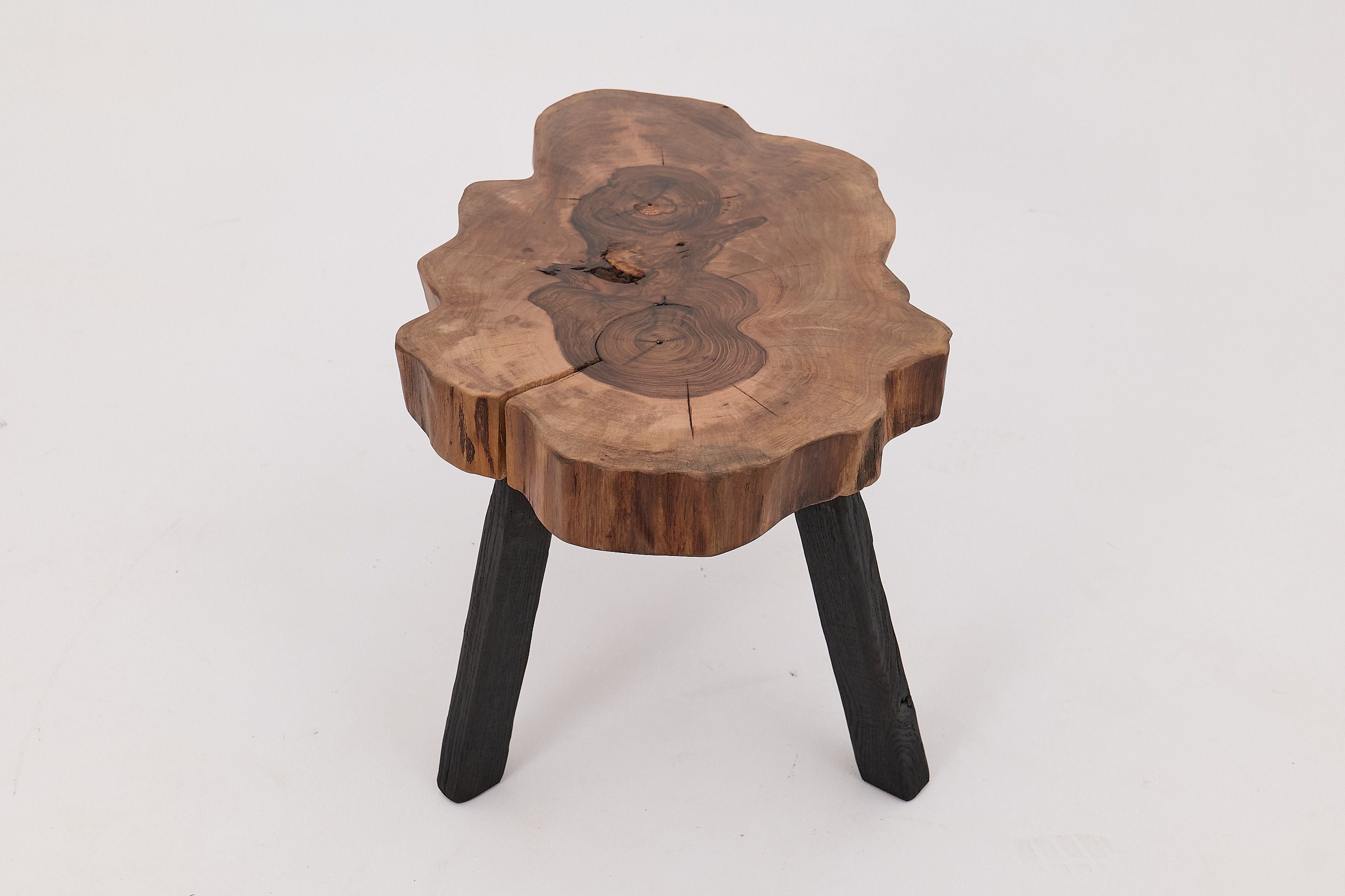 Rustic Sculptural Coffee Table, Walnut & Burnt Black Oak, Unique - image 10