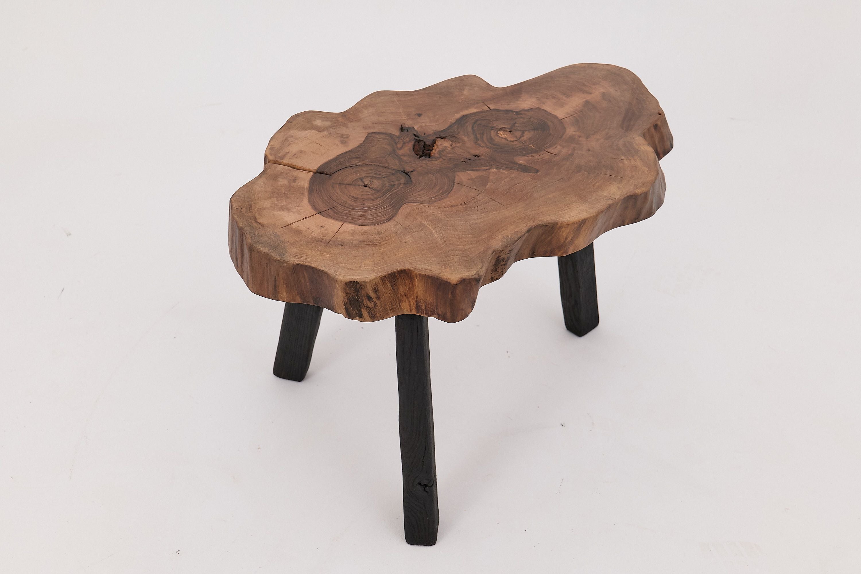 Rustic Sculptural Coffee Table, Walnut & Burnt Black Oak, Unique - image 11