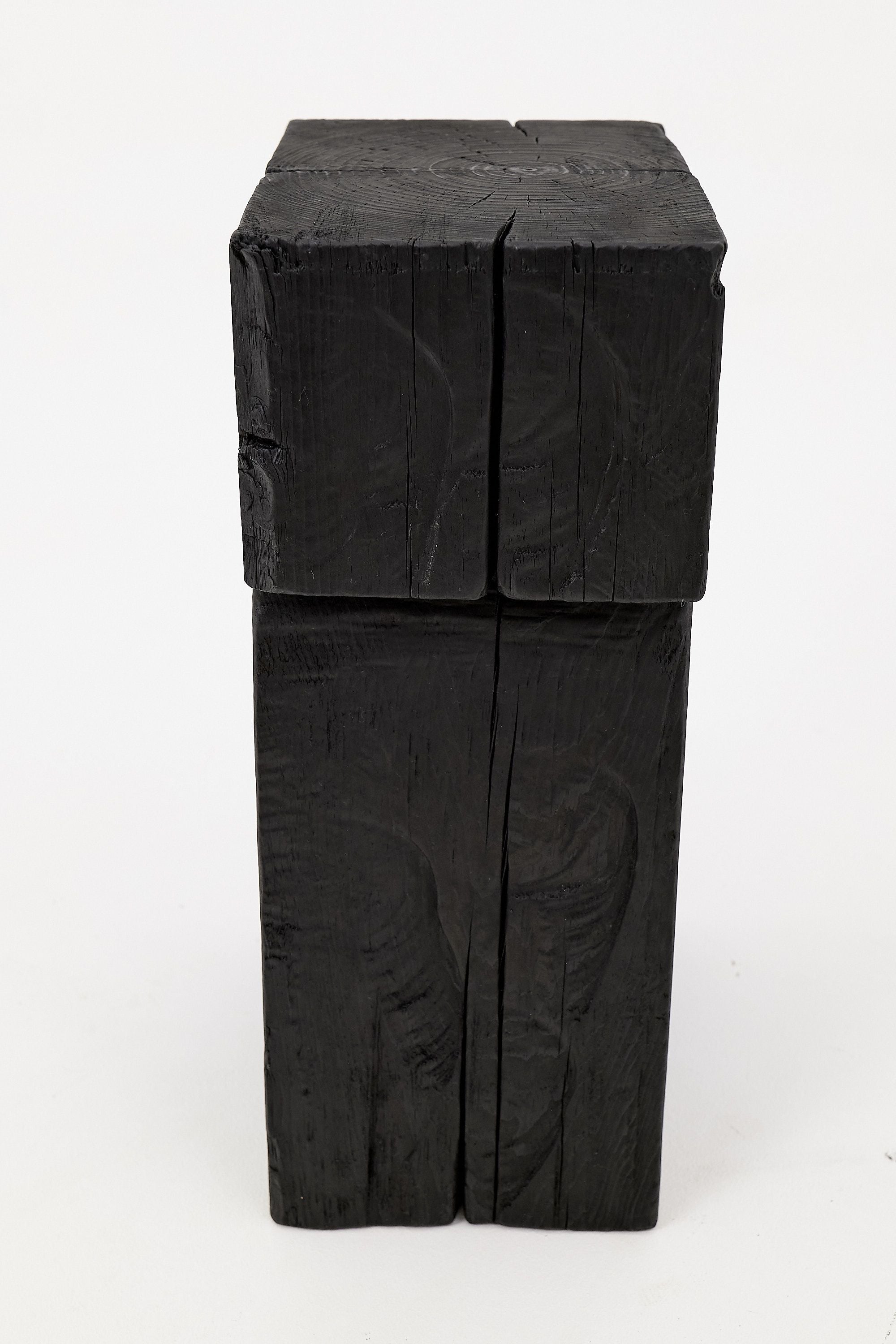 Sculptural Charred Wood Side Table in Solid Wood - image 7