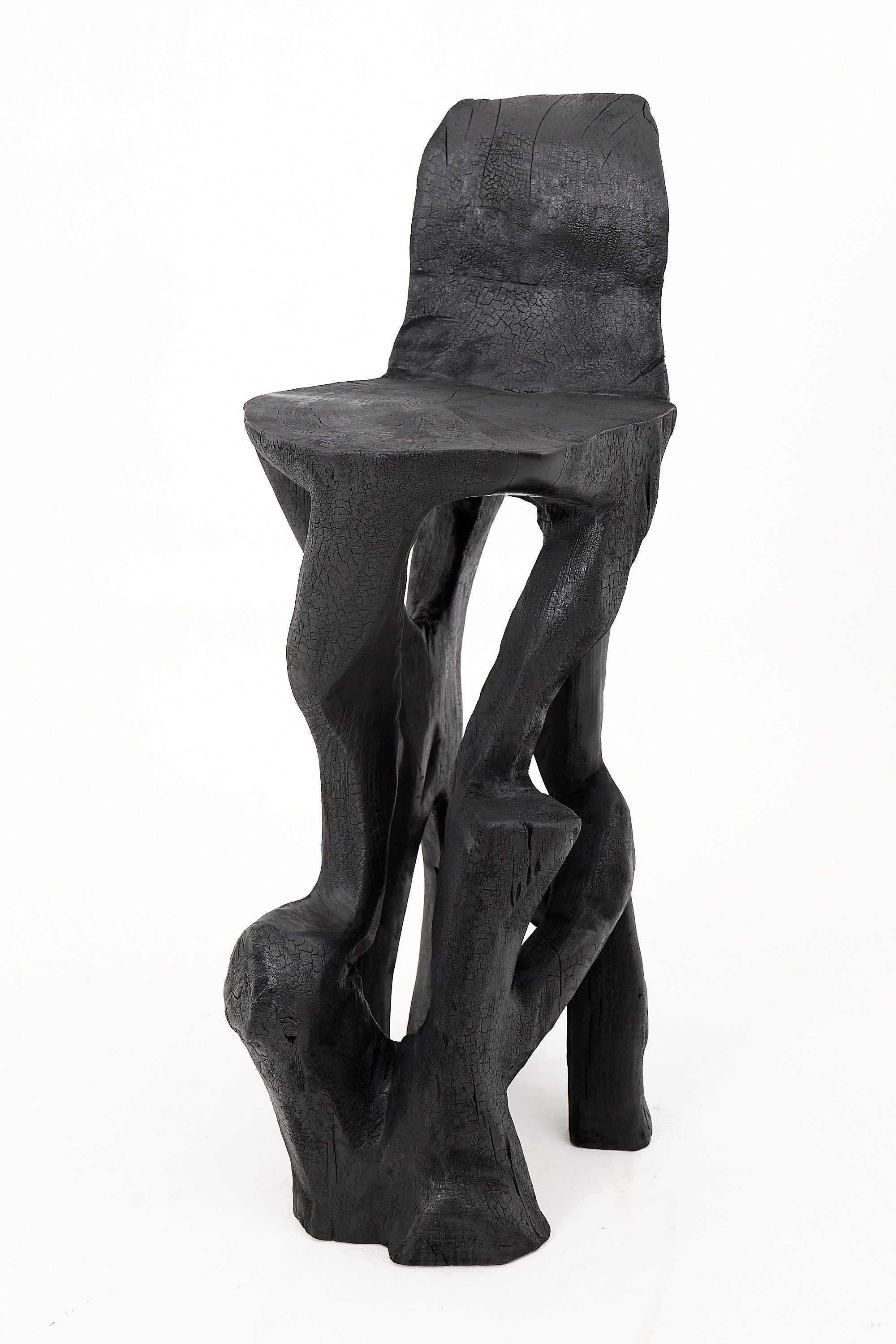 Makha, Solid Wood Sculptural Bar Chair, Original Contemporary Design, Logniture - image 2