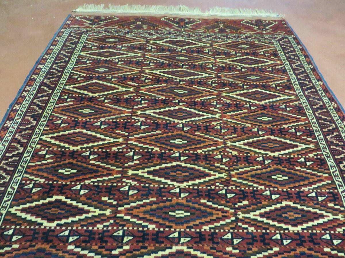 4' X 8' Antique Handmade Russian Bokhara Turkoman Yamud Wool Rug Carpet Nice - Jewel Rugs, view 12