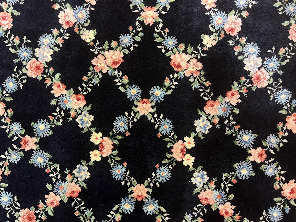 Karastan Rug 8.8 x 12, Garden of Eden #509/1270, Ebony Trellis, Vintage Discontinued Wool Pile Karastan Carpet - Jewel Rugs, view 5