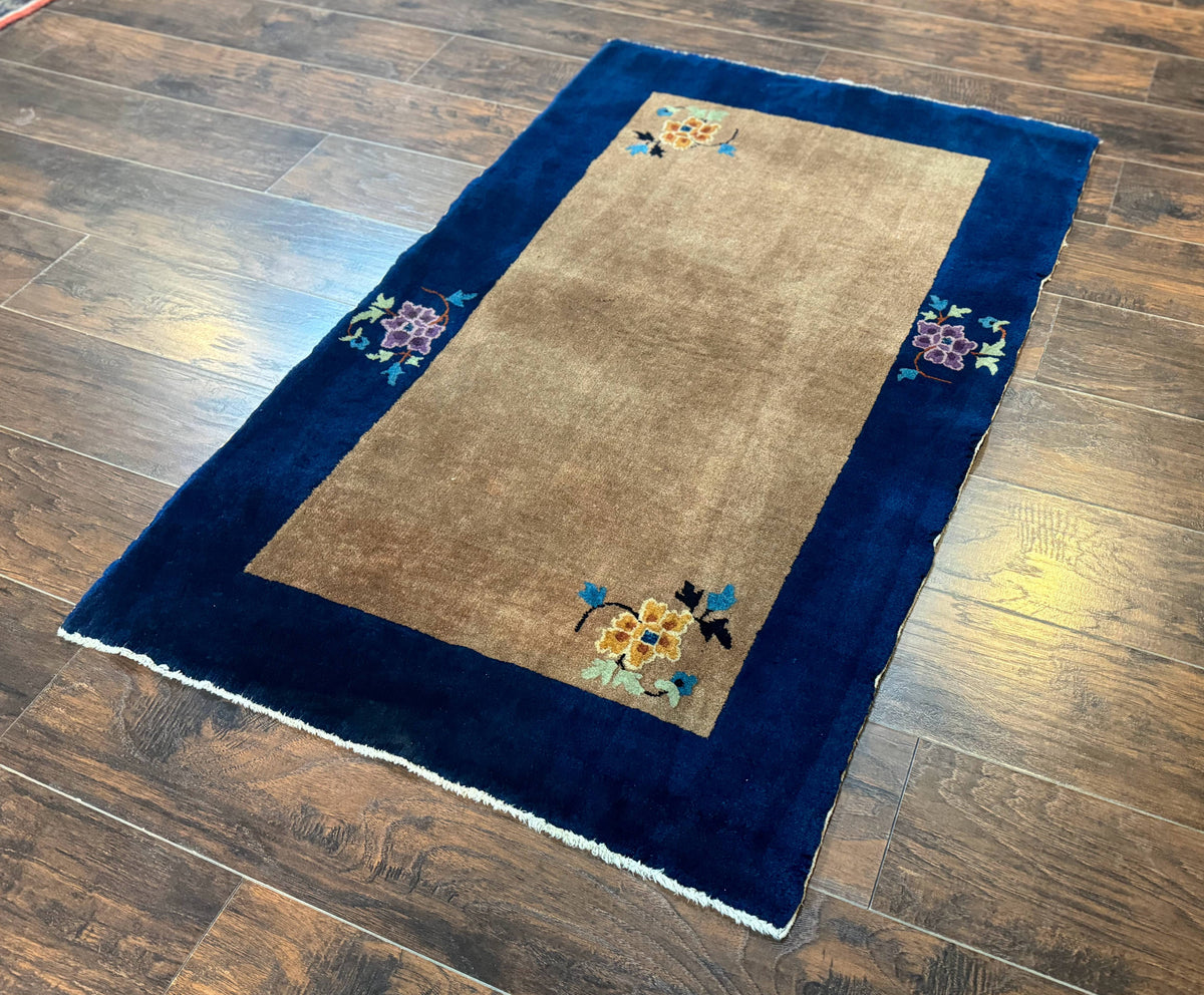 Chinese Rug 3x5, Antique Peking Art Deco Carpet, Simple Design - Jewel Rugs, view 13