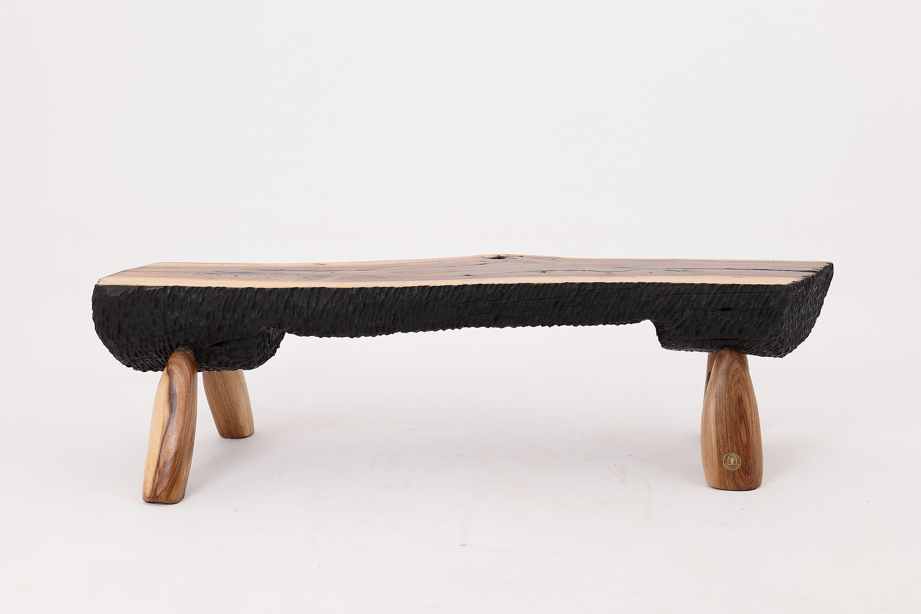 Live Edge Walnut Bench, Wabi-Sabi, Brutalist, Log Furniture - image 2