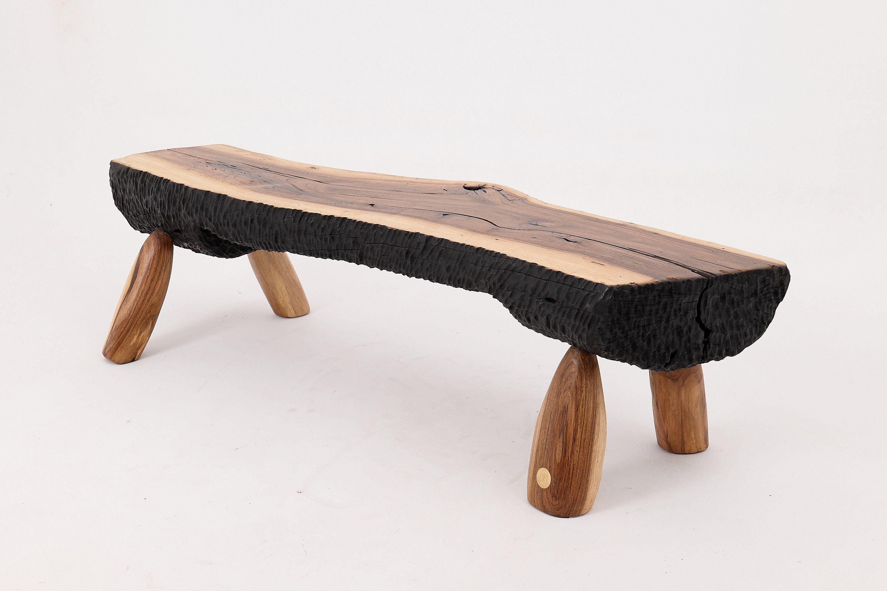 Live Edge Walnut Bench, Wabi-Sabi, Brutalist, Log Furniture - image 5