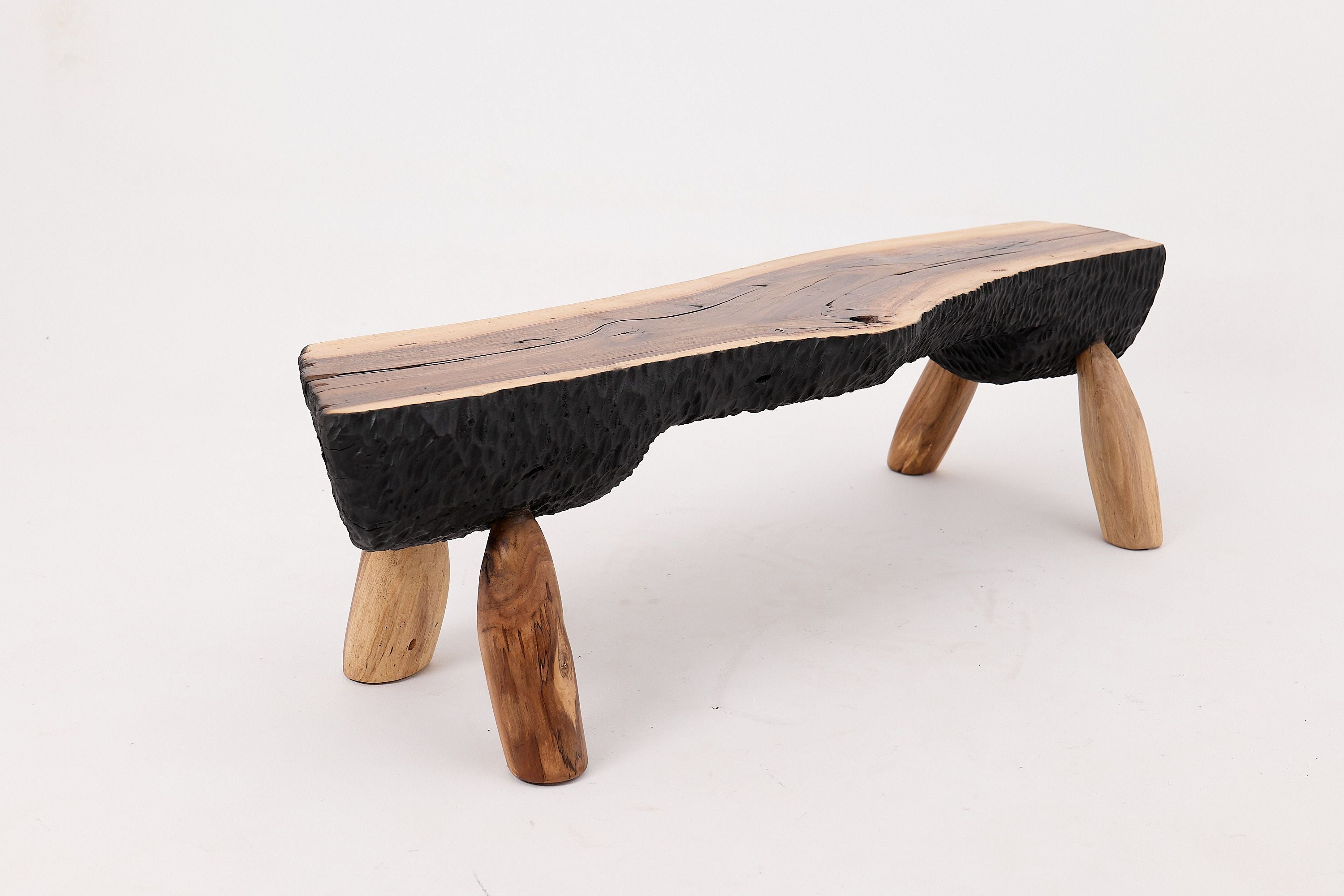 Live Edge Walnut Bench, Wabi-Sabi, Brutalist, Log Furniture - image 10