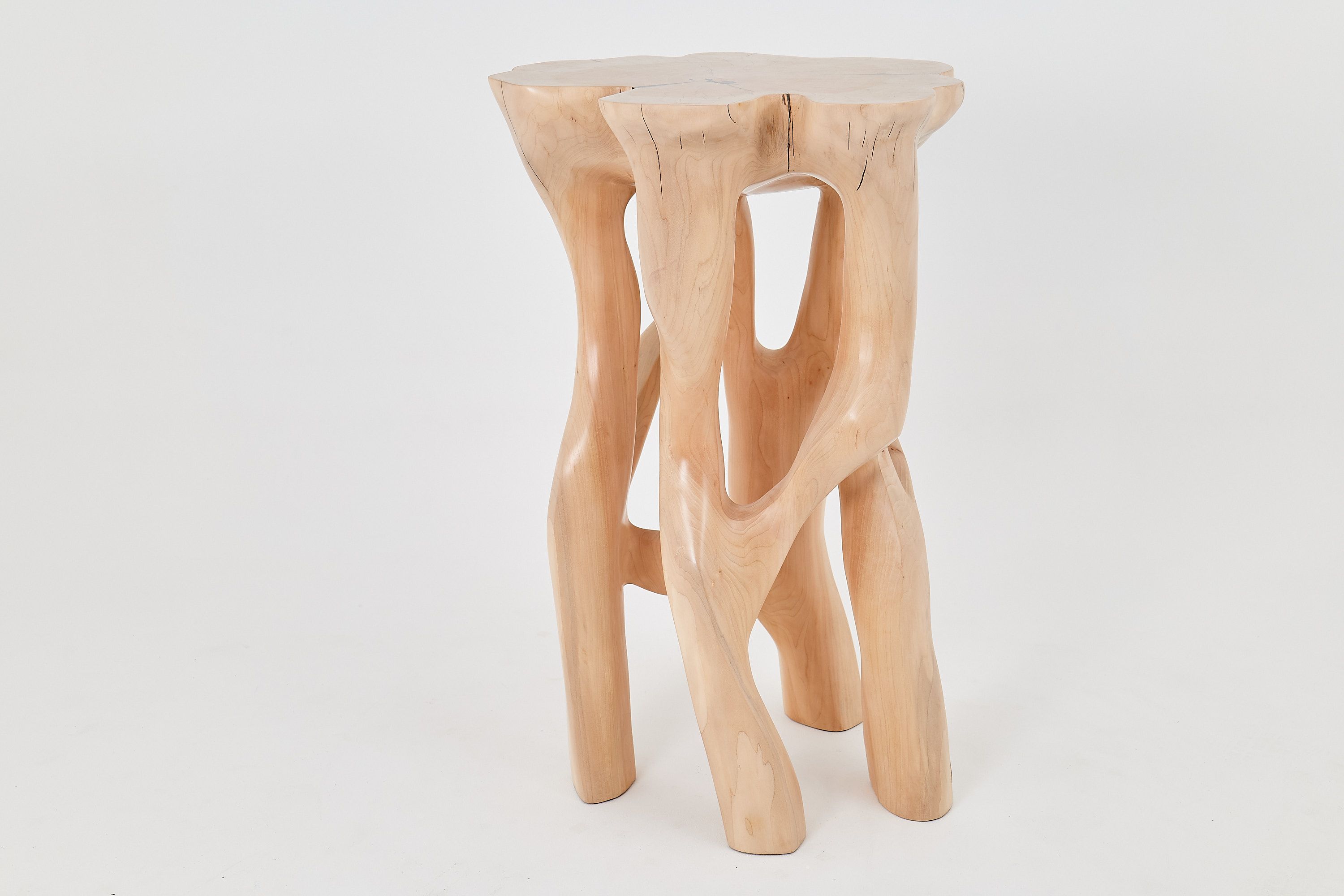 Solid Wood Sculptural Side Table, Original Contemporary Design - image 10