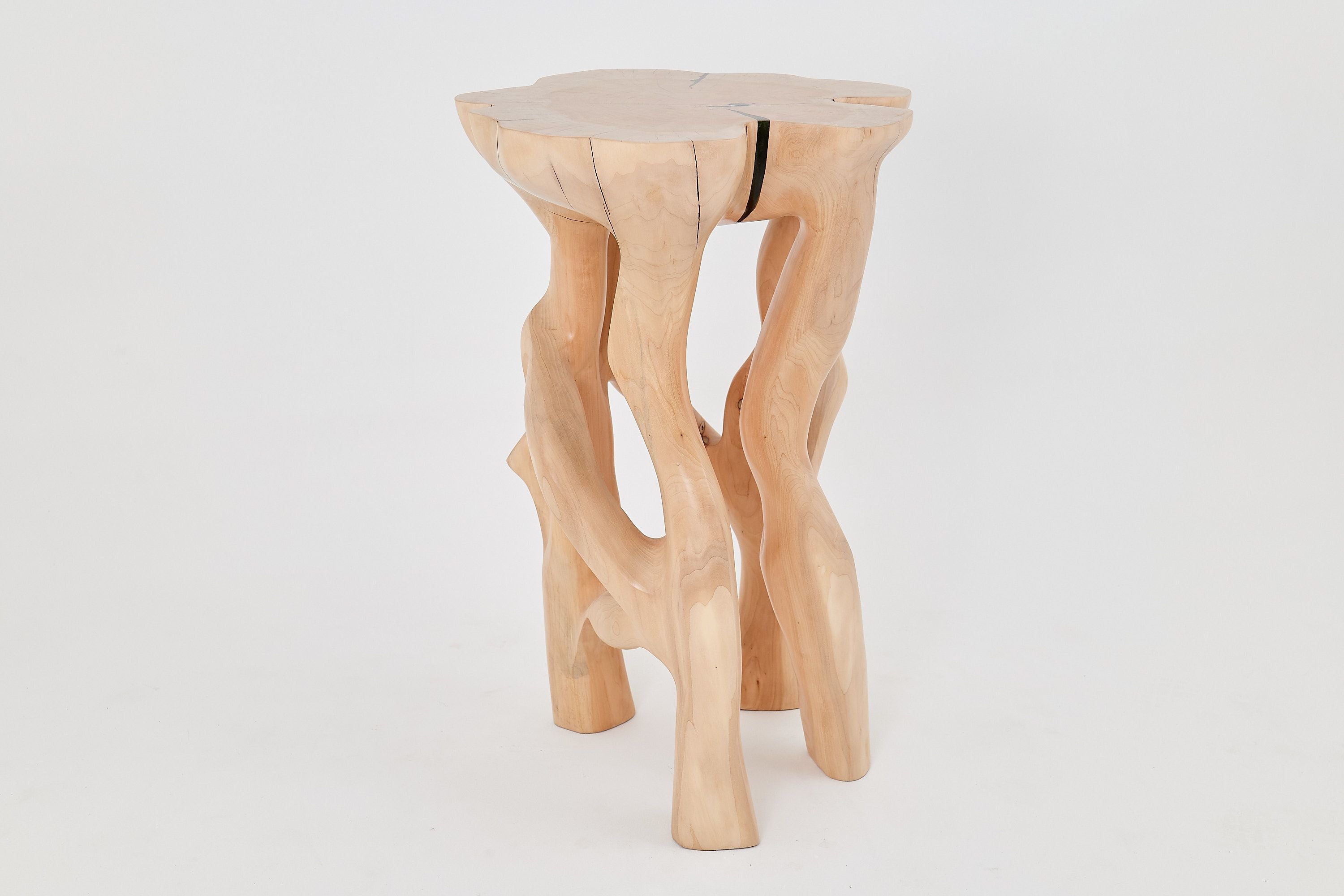 Solid Wood Sculptural Side Table, Original Contemporary Design - image 8