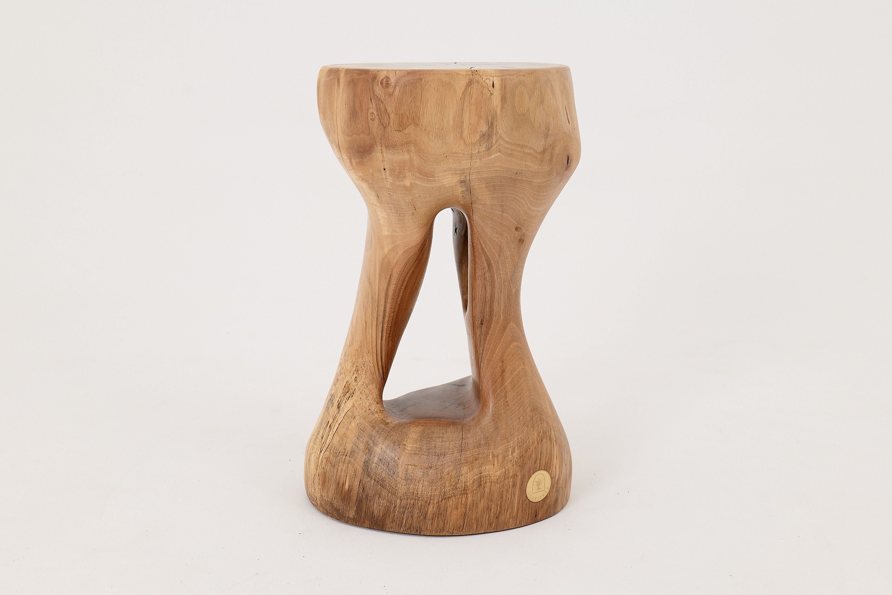 Walnut Solid Wood Sculptural Side Table, Original Contemporary Design - image 8