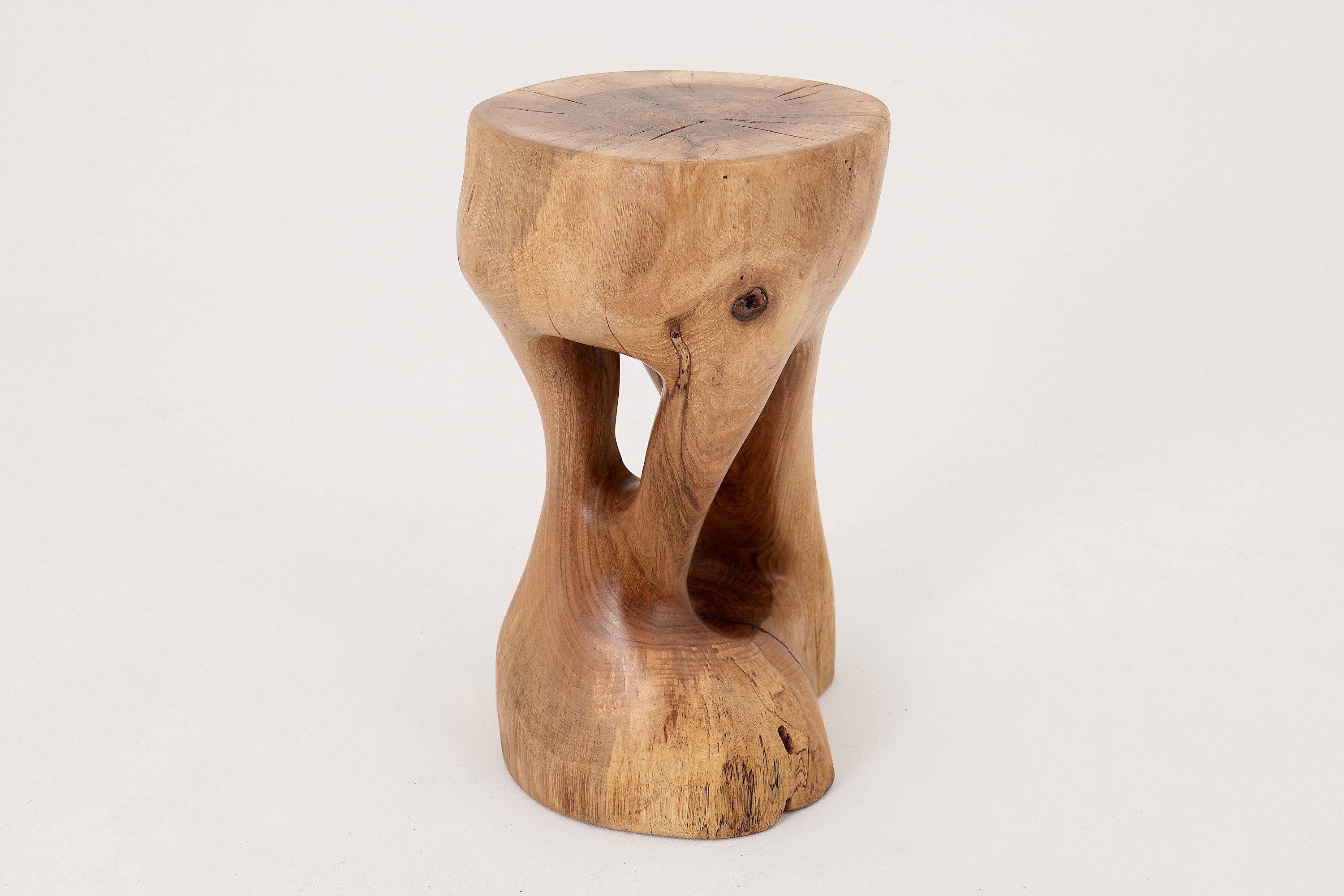 Walnut Solid Wood Sculptural Side Table, Original Contemporary Design - image 15