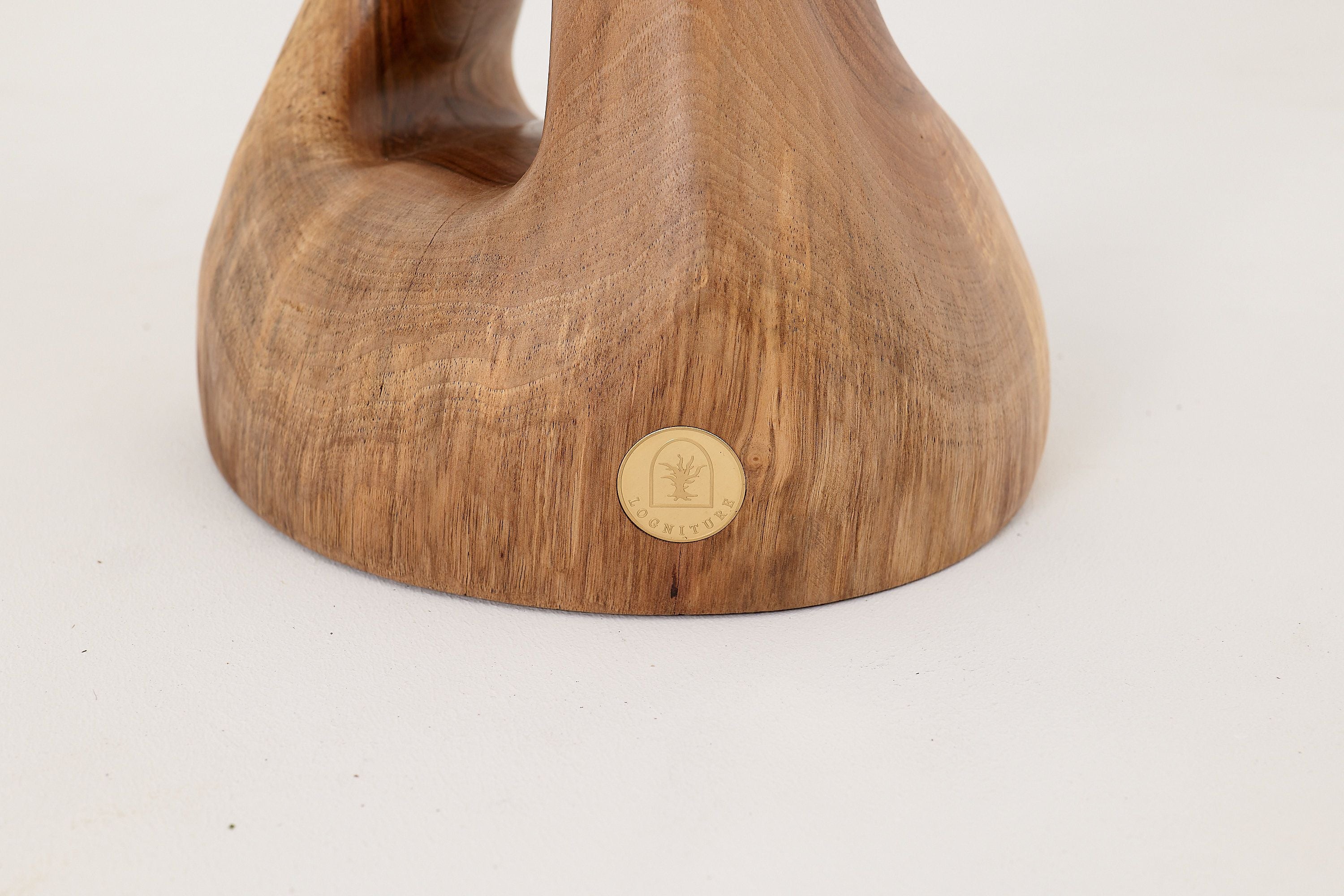 Walnut Solid Wood Sculptural Side Table, Original Contemporary Design - image 10