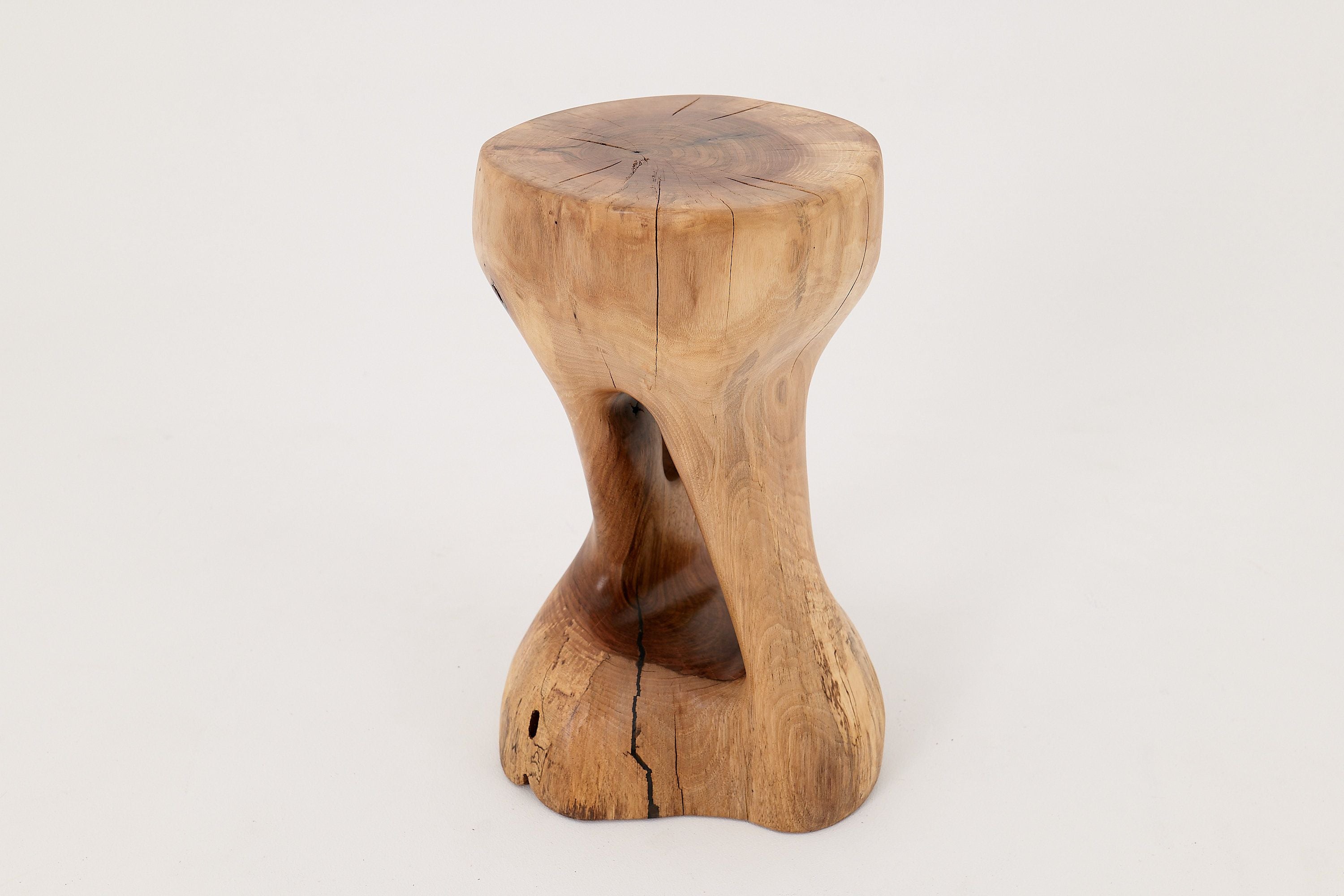 Walnut Solid Wood Sculptural Side Table, Original Contemporary Design - image 3