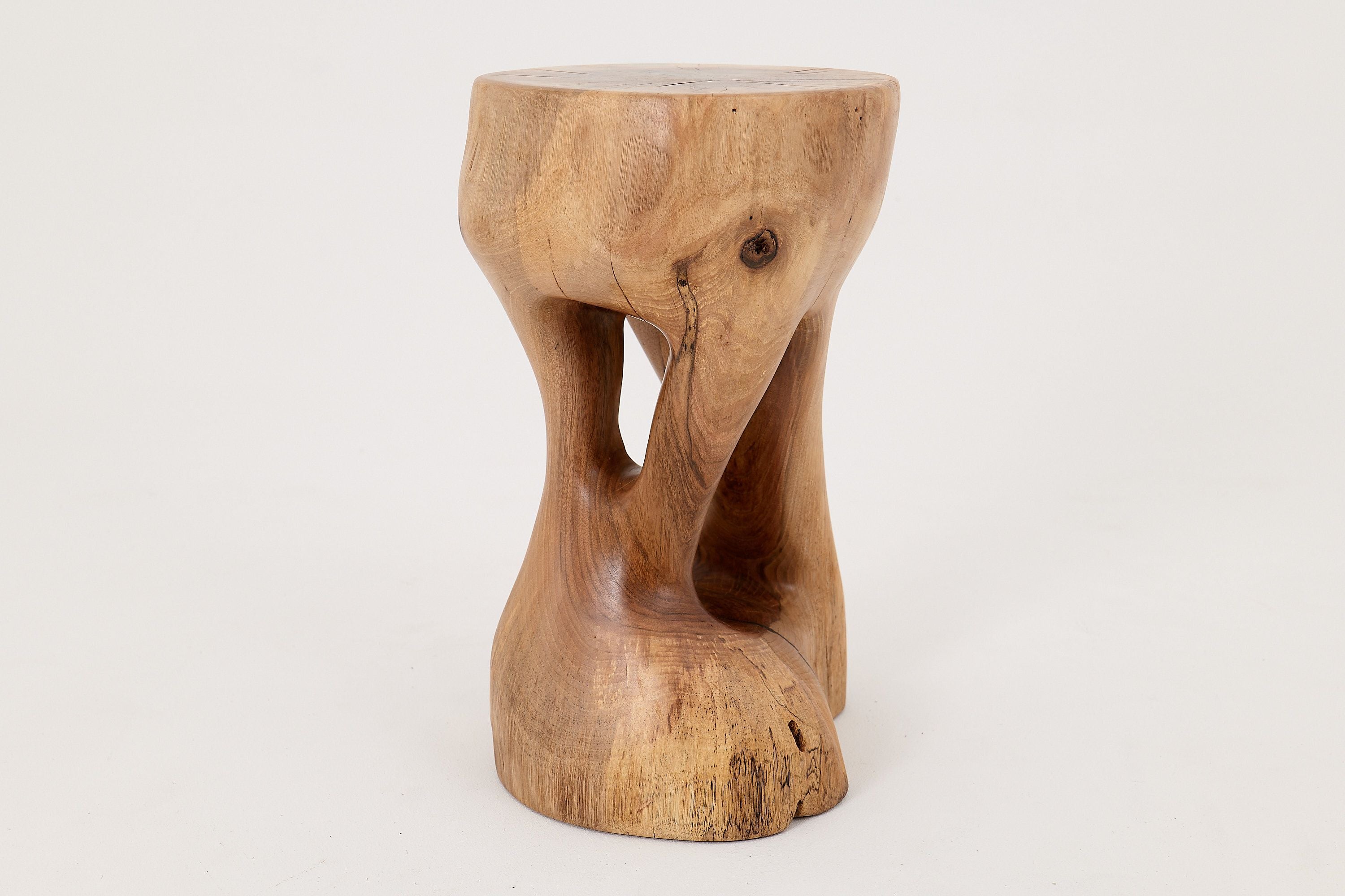 Walnut Solid Wood Sculptural Side Table, Original Contemporary Design - image 13