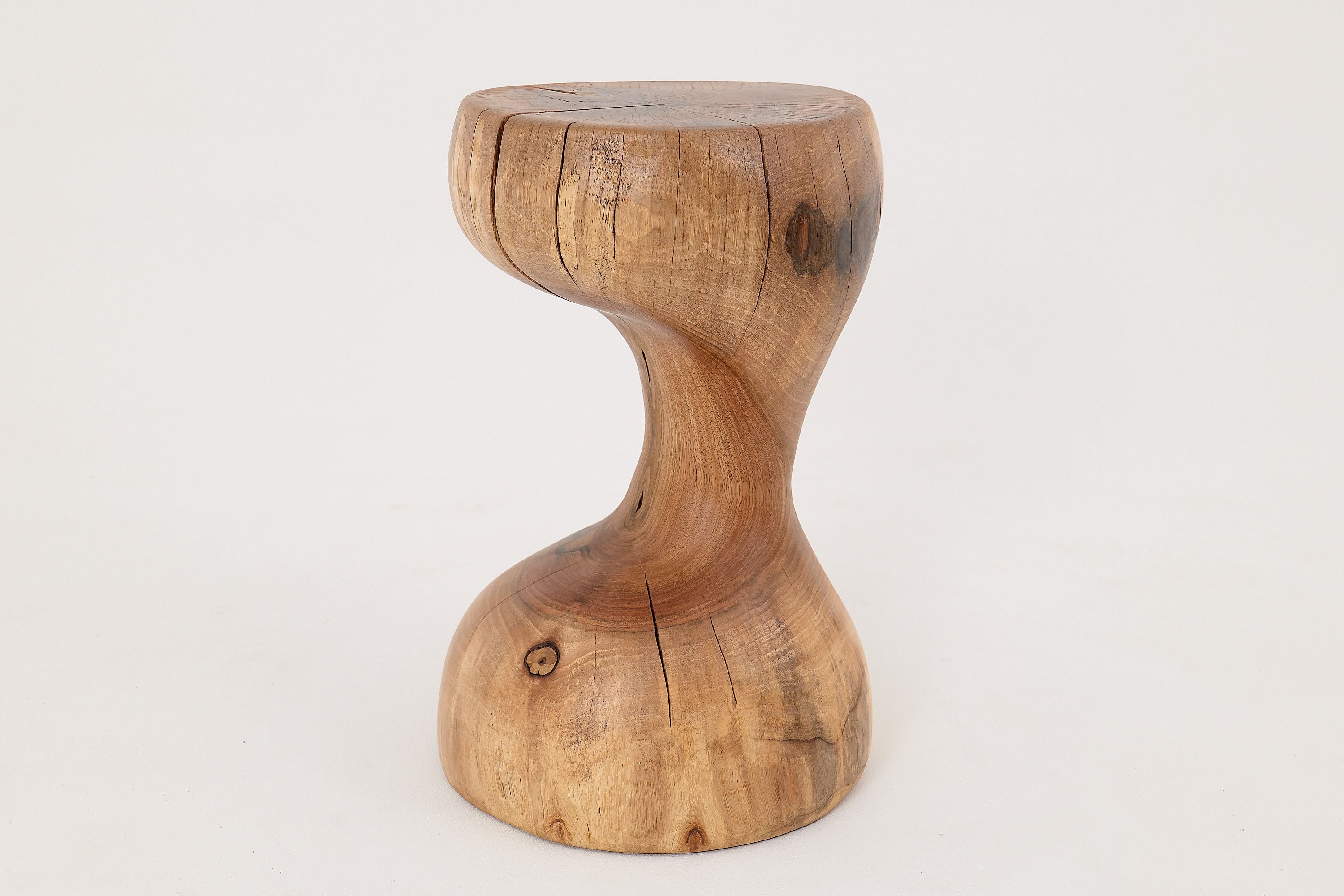 Walnut Solid Wood Sculptural Side Table, Original Contemporary Design - image 5