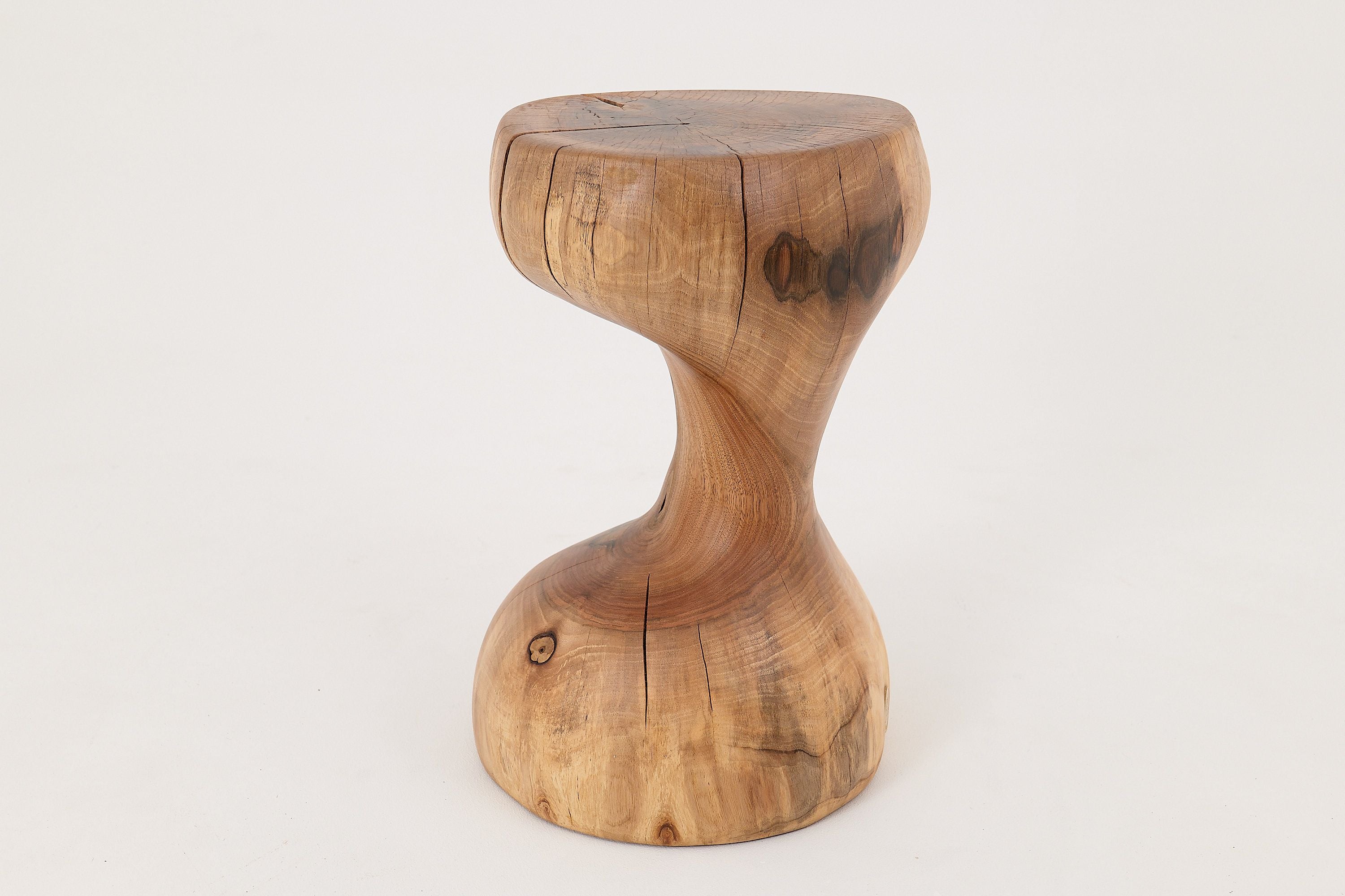 Walnut Solid Wood Sculptural Side Table, Original Contemporary Design - image 6