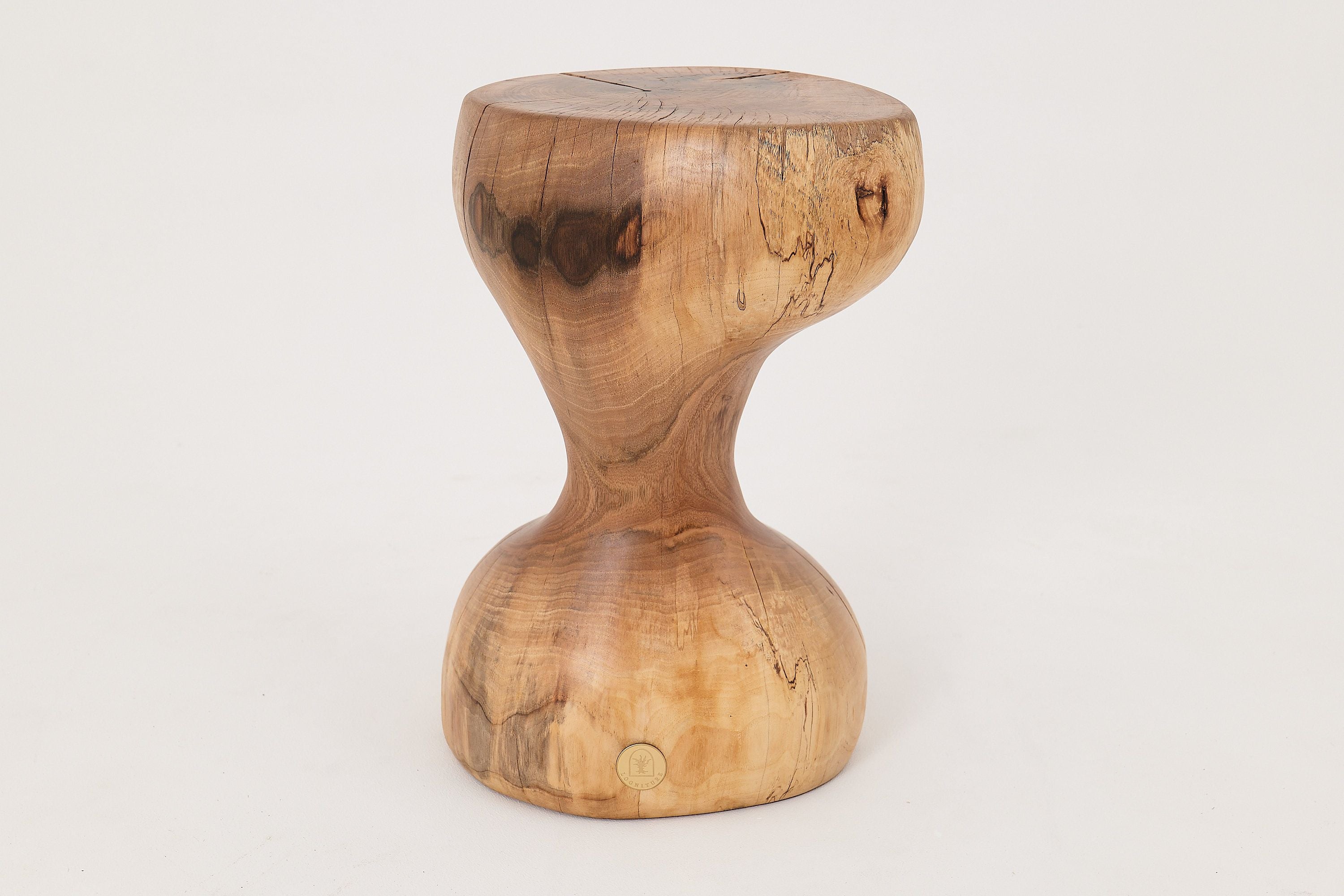 Walnut Solid Wood Sculptural Side Table, Original Contemporary Design - image 9