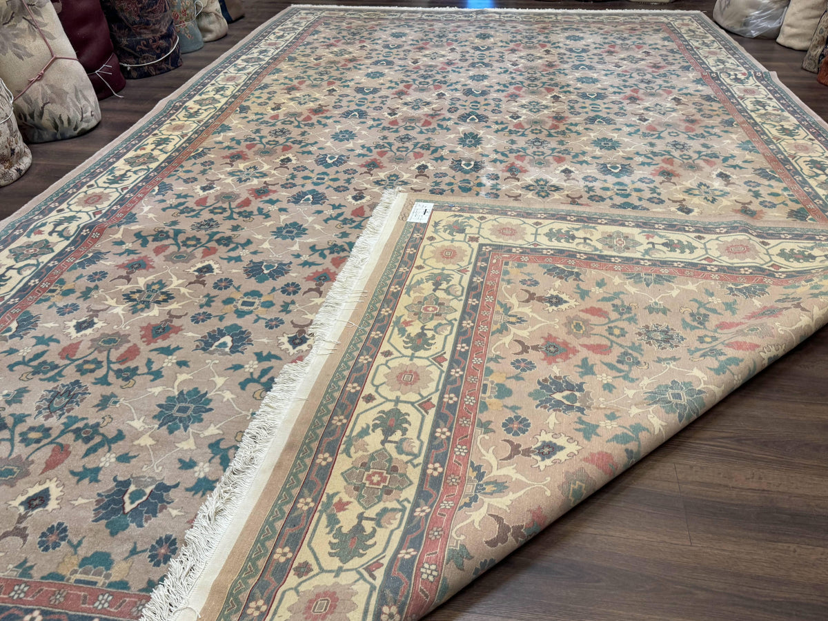 Palace Size Wool Rug 10x18, Sino Persian Kerman Rug, Oversized Hand Knotted Carpet, Light Taupe, Allover Pattern - Jewel Rugs, view 12